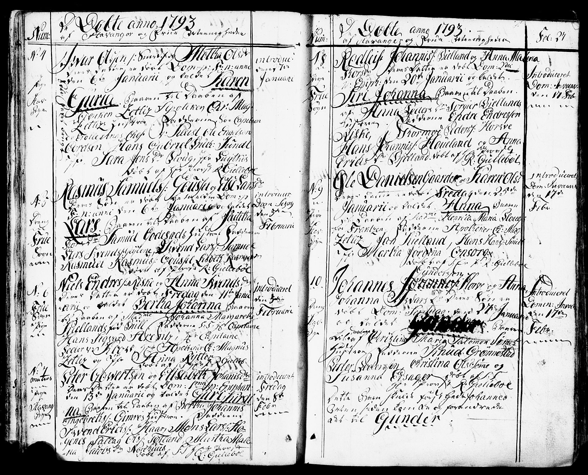 Domkirken sokneprestkontor, SAST/A-101812/001/30/30BB/L0007: Parish register (copy) no. B 7, 1791-1813, p. 27