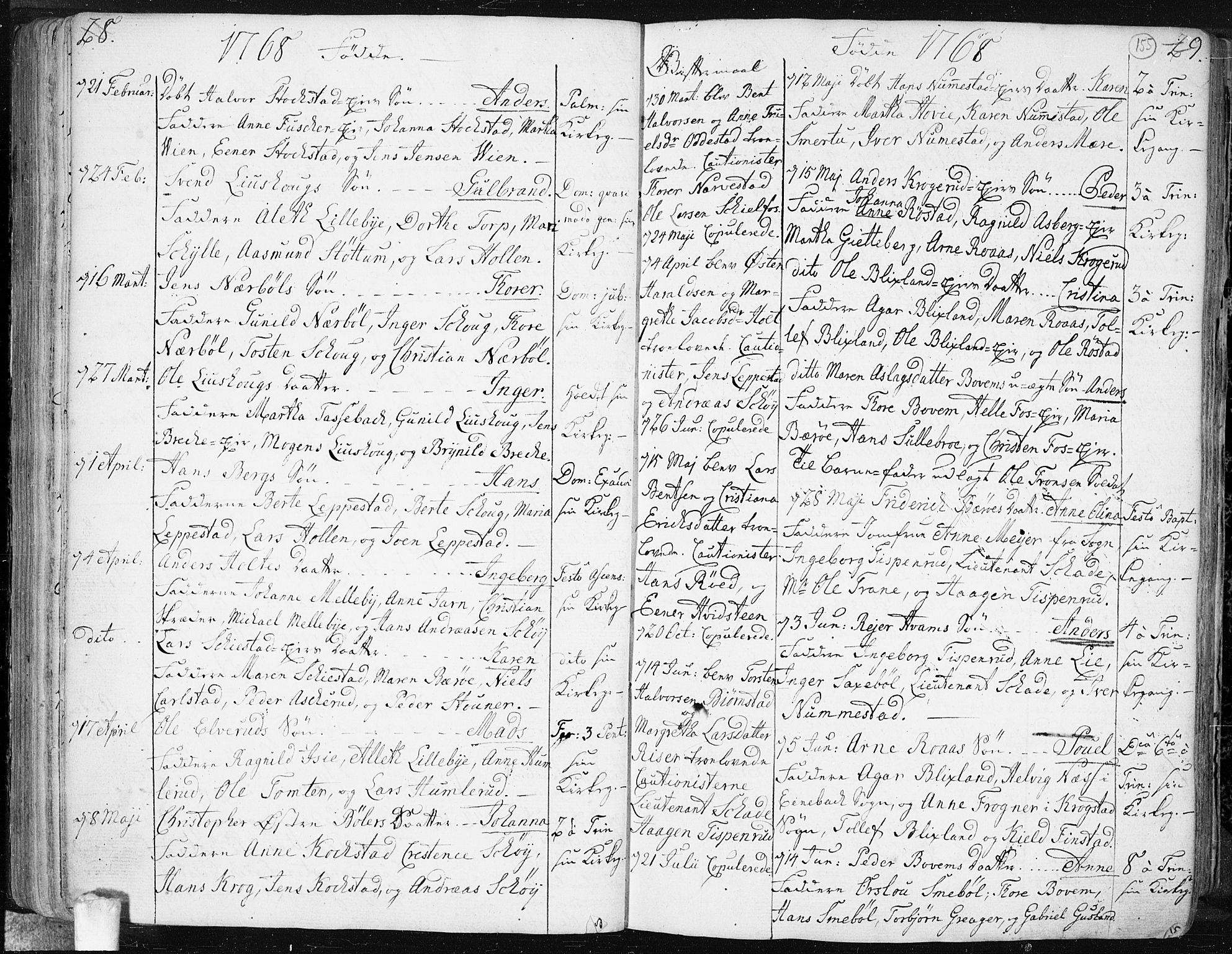 Hobøl prestekontor Kirkebøker, AV/SAO-A-2002/F/Fa/L0001: Parish register (official) no. I 1, 1733-1814, p. 155