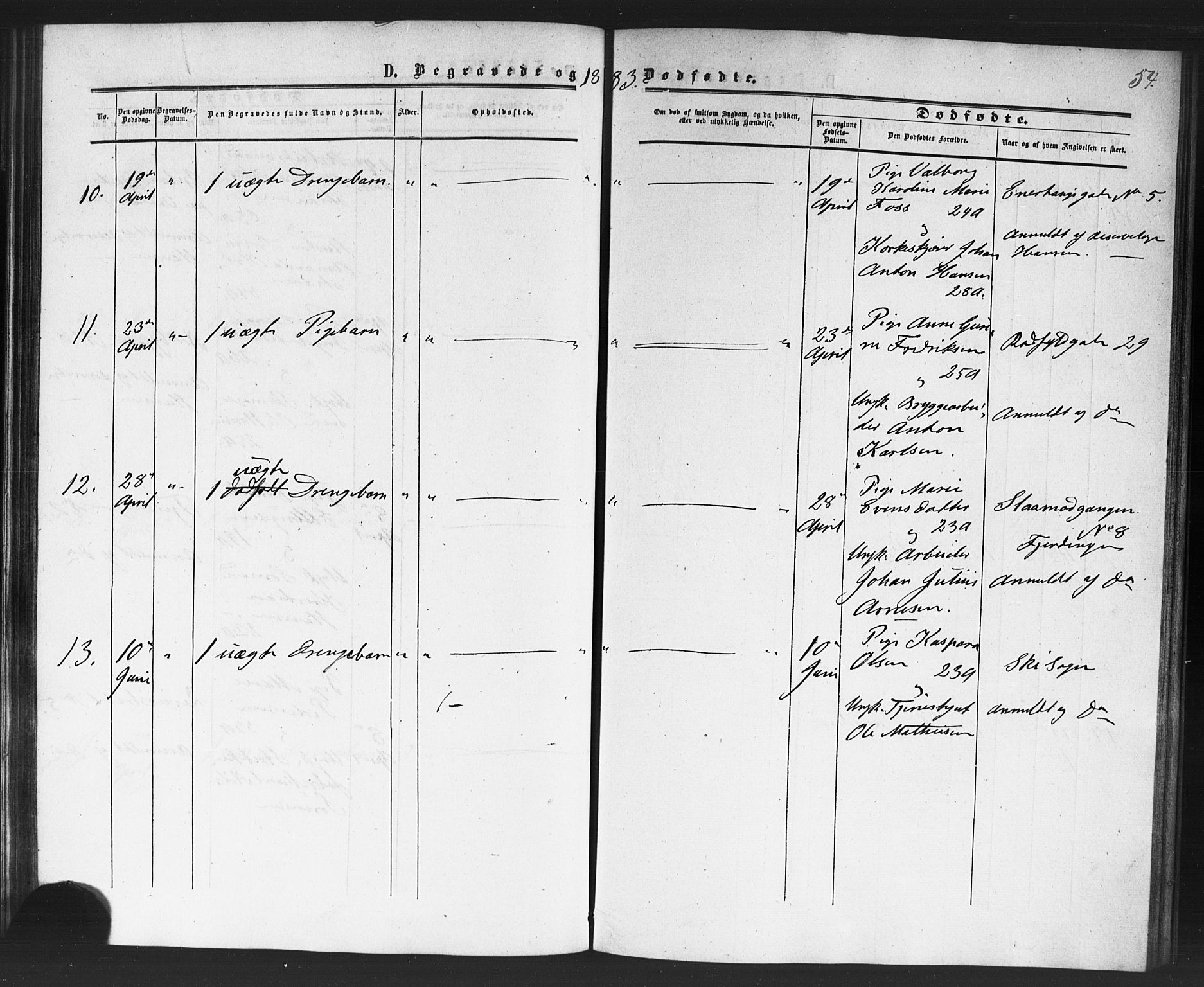 Rikshospitalet prestekontor Kirkebøker, AV/SAO-A-10309b/F/L0005: Parish register (official) no. 5, 1859-1887, p. 54