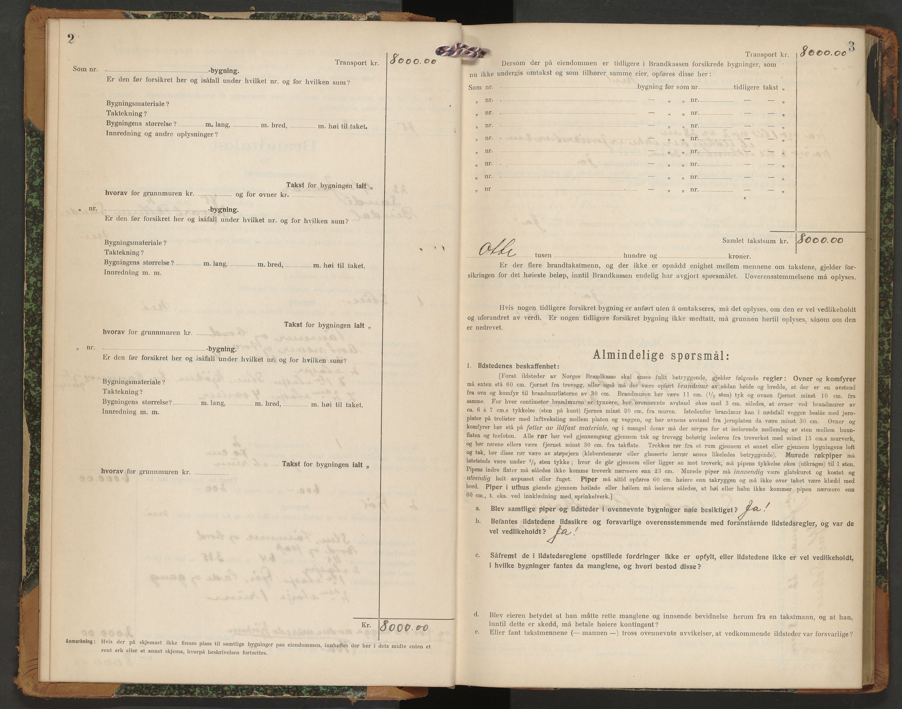 Norges Brannkasse Bindal, AV/SAT-A-5559/Fb/L0004: Branntakstprotokoll, 1922-1928