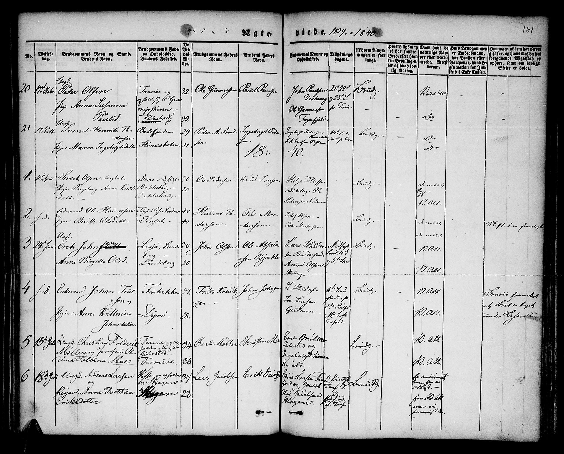Lenvik sokneprestembete, SATØ/S-1310/H/Ha/Haa/L0004kirke: Parish register (official) no. 4, 1832-1844, p. 161