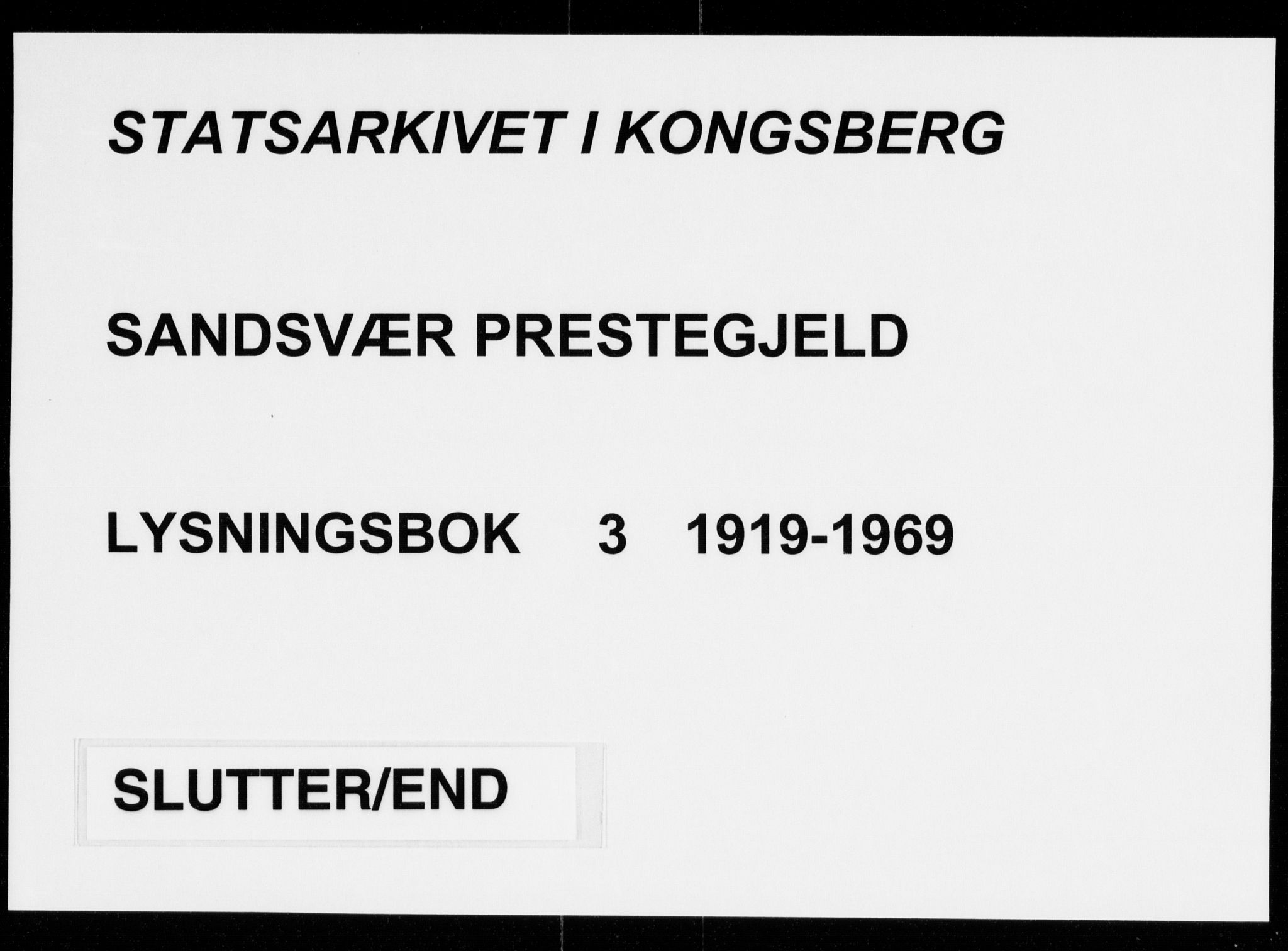 Sandsvær kirkebøker, AV/SAKO-A-244/H/Ha/L0003: Banns register no. 3, 1919-1969