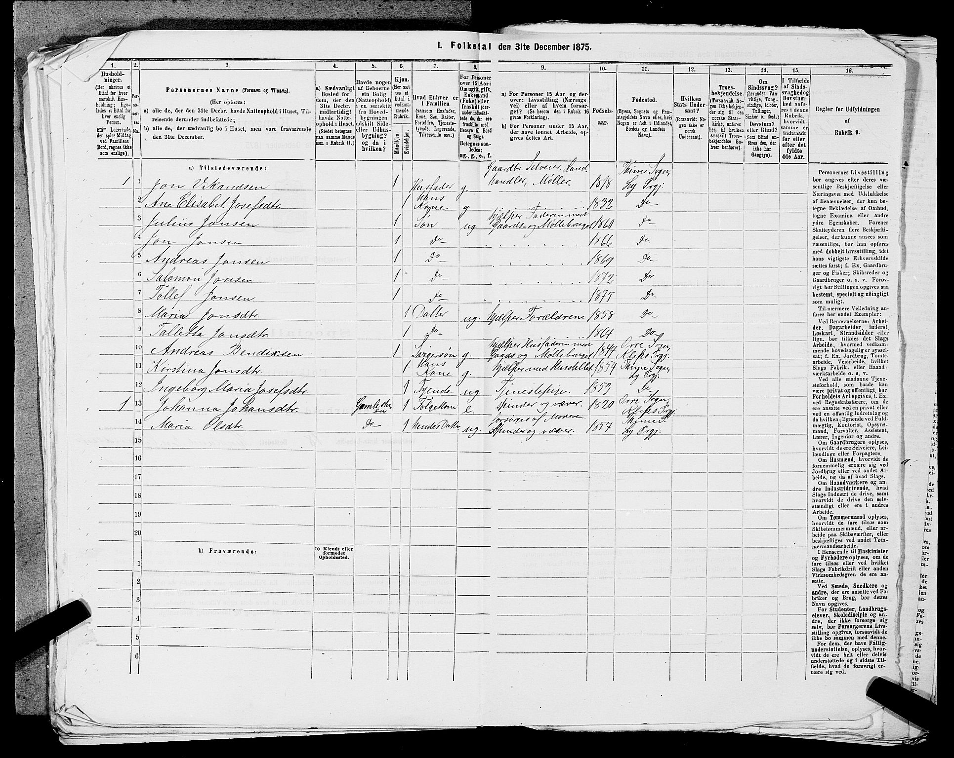 SAST, 1875 census for 1121P Lye, 1875, p. 468