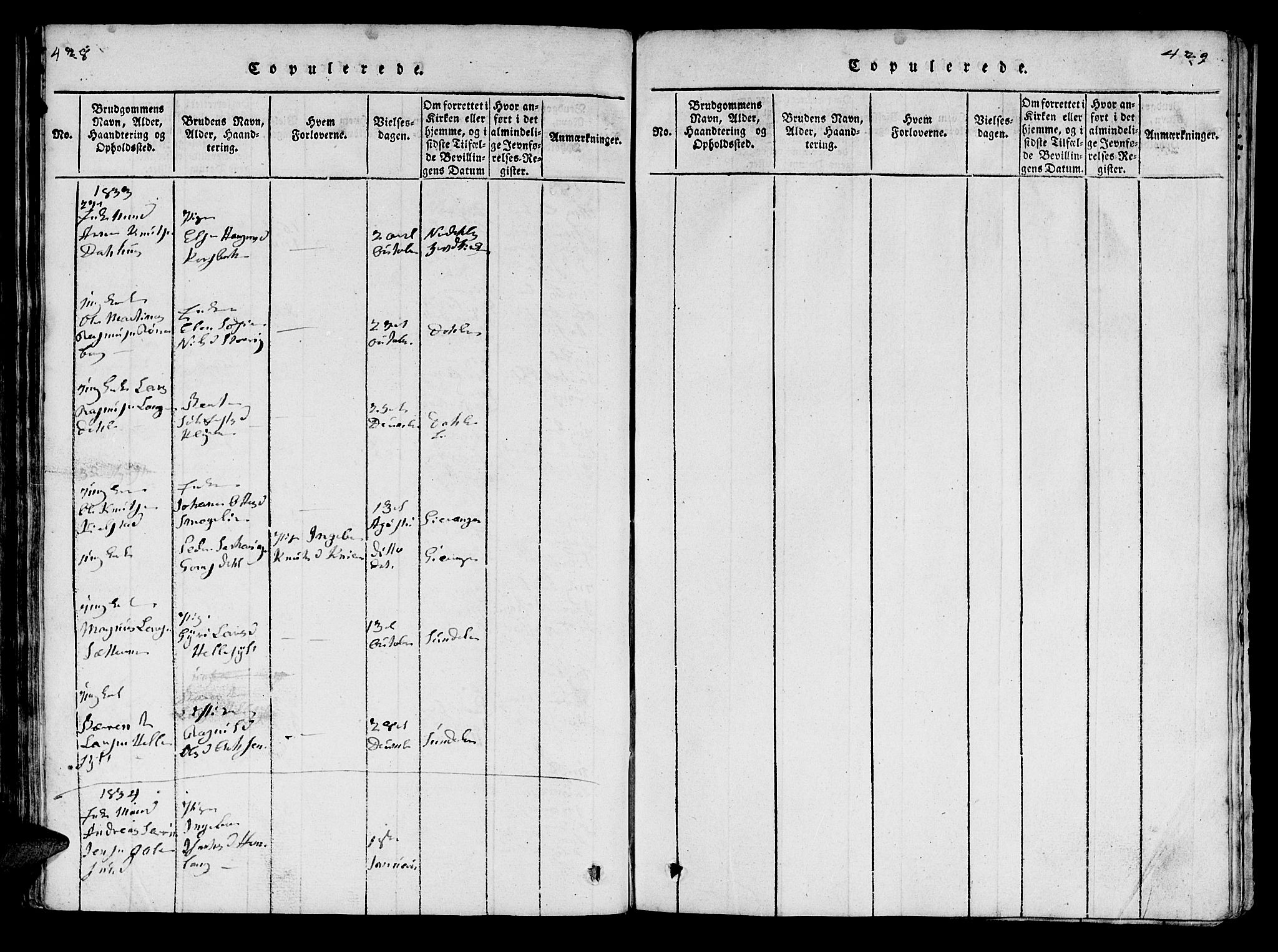 Ministerialprotokoller, klokkerbøker og fødselsregistre - Møre og Romsdal, SAT/A-1454/519/L0246: Parish register (official) no. 519A05, 1817-1834, p. 428-429