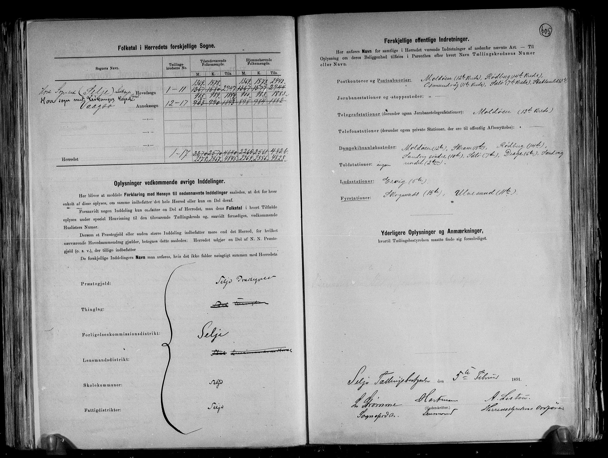 RA, 1891 census for 1441 Selje, 1891, p. 3