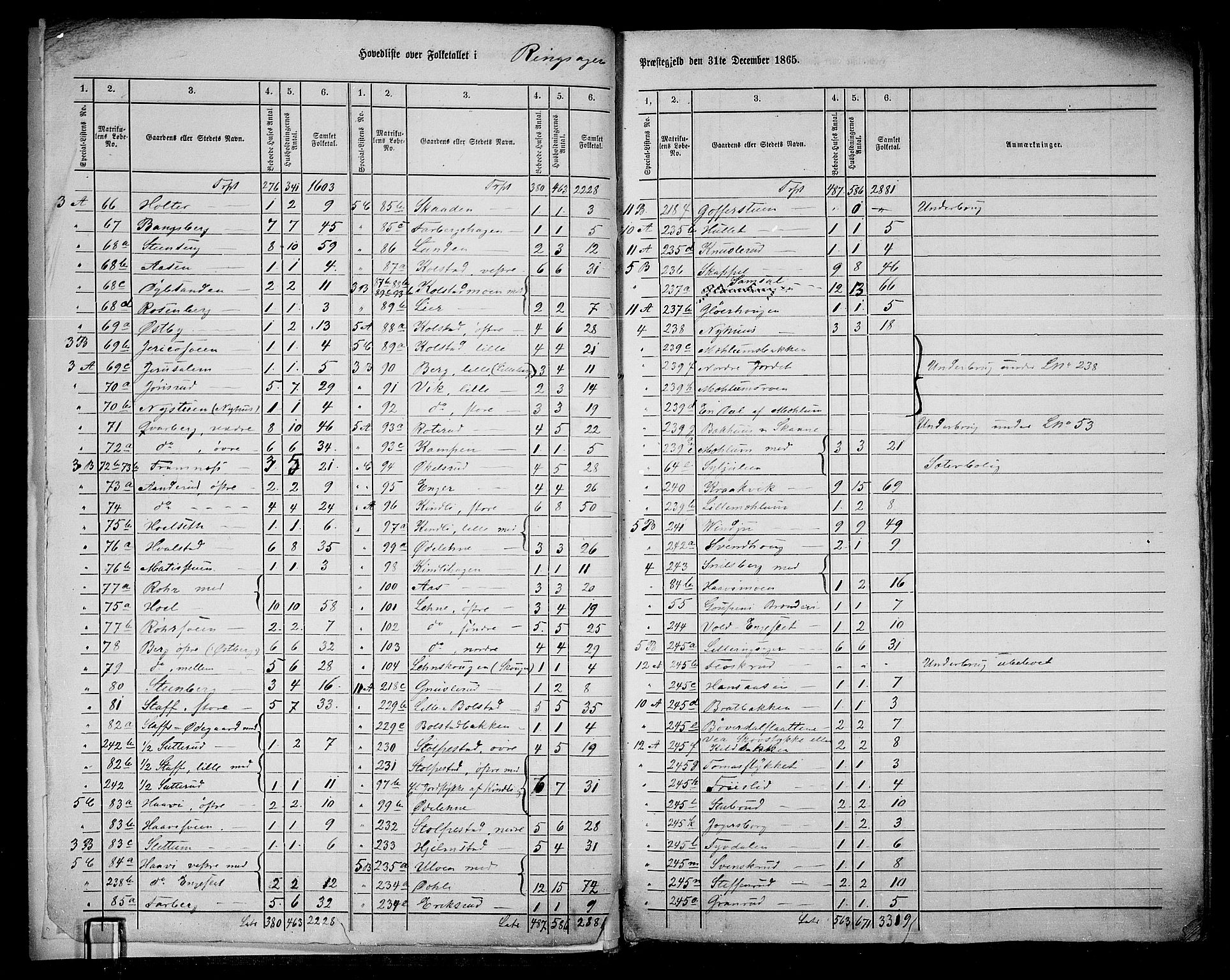 RA, 1865 census for Ringsaker, 1865, p. 10