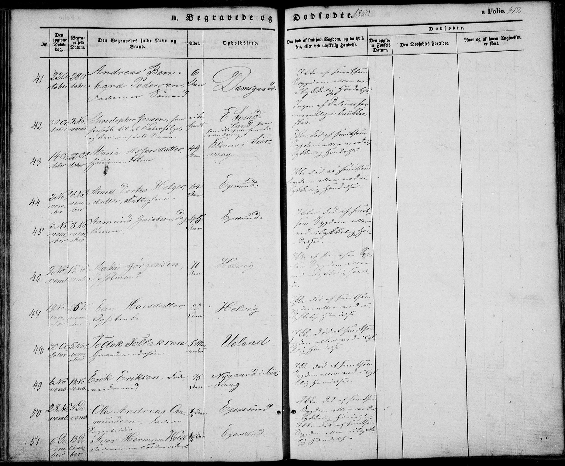 Eigersund sokneprestkontor, SAST/A-101807/S08/L0013: Parish register (official) no. A 12.2, 1850-1865, p. 412
