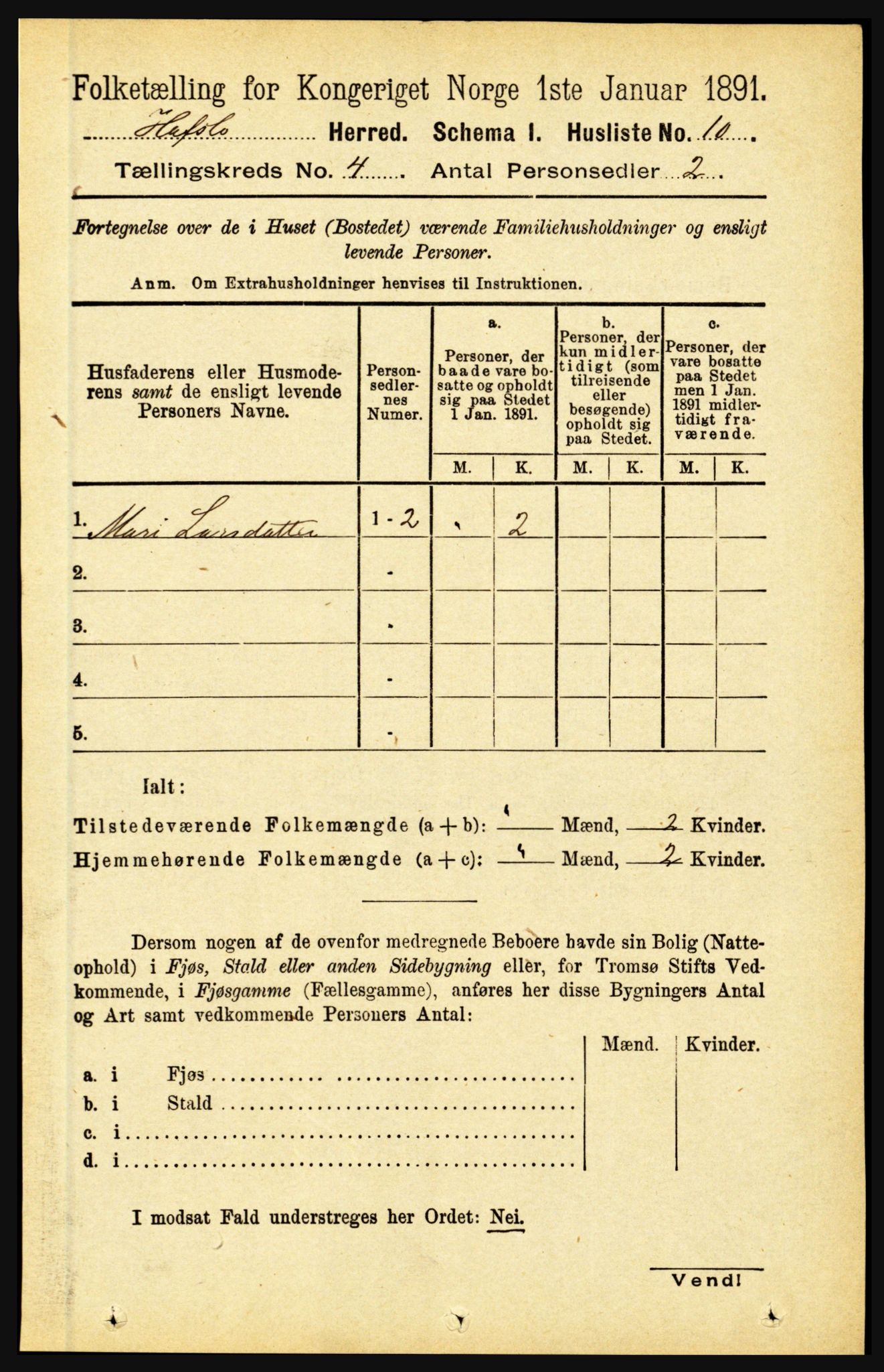 RA, 1891 census for 1425 Hafslo, 1891, p. 1525