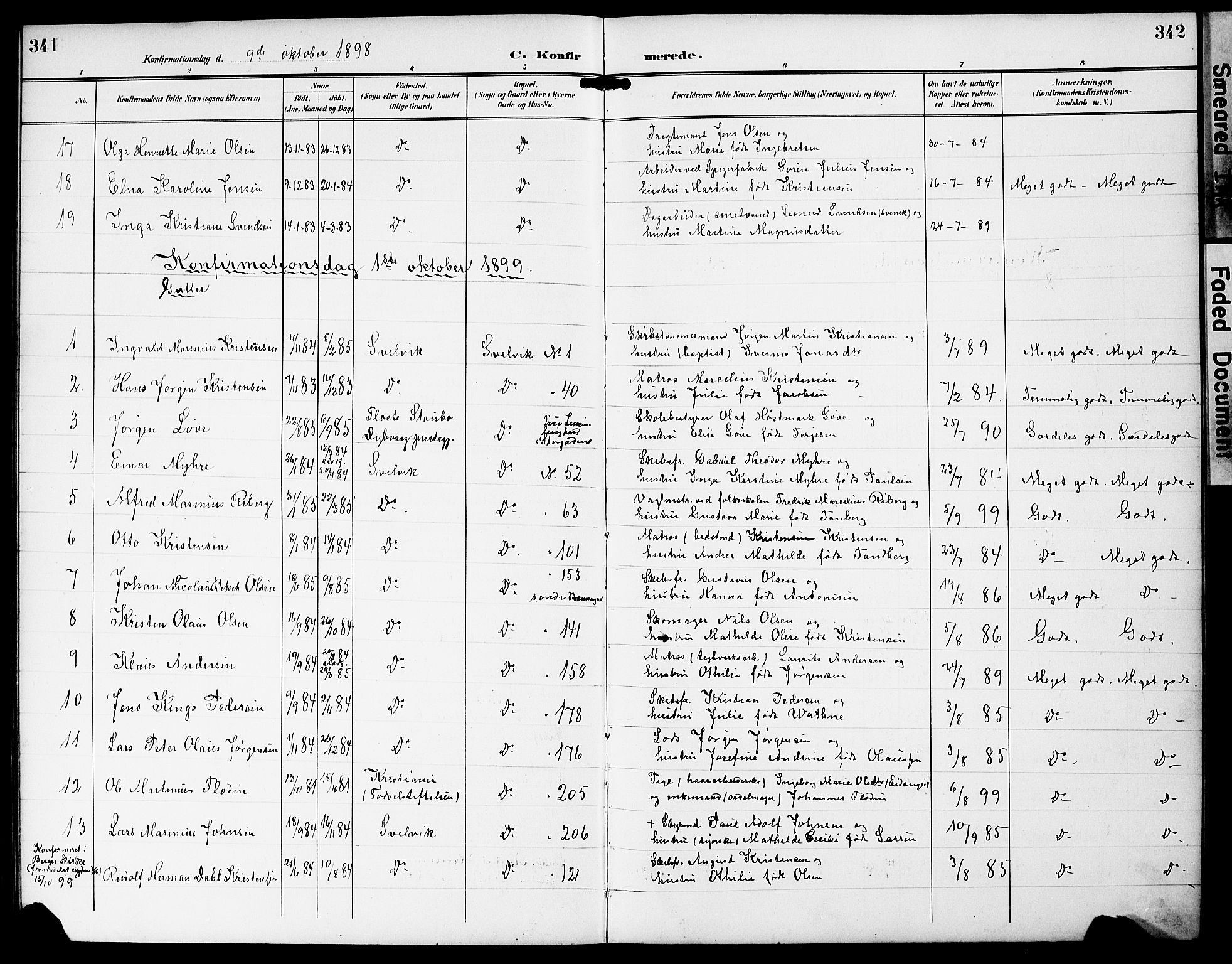 Strømm kirkebøker, AV/SAKO-A-322/G/Gb/L0002: Parish register (copy) no. II 2, 1897-1928, p. 341-342