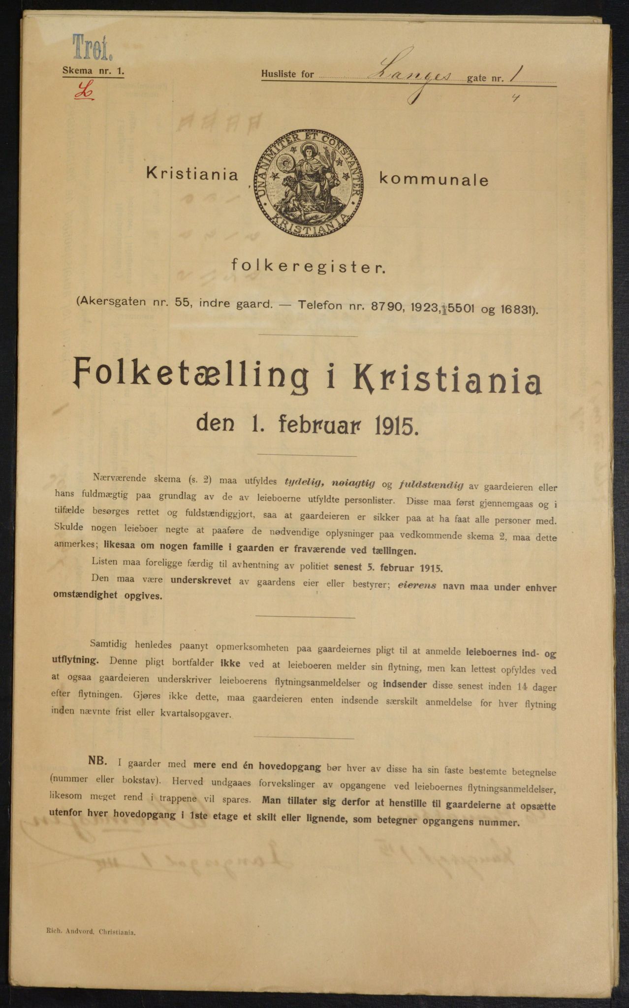 OBA, Municipal Census 1915 for Kristiania, 1915, p. 55800