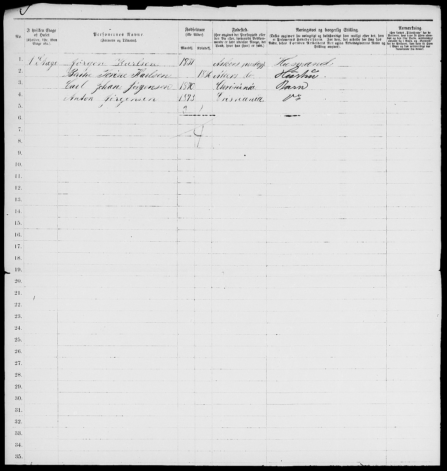 RA, 1885 census for 0301 Kristiania, 1885, p. 5554
