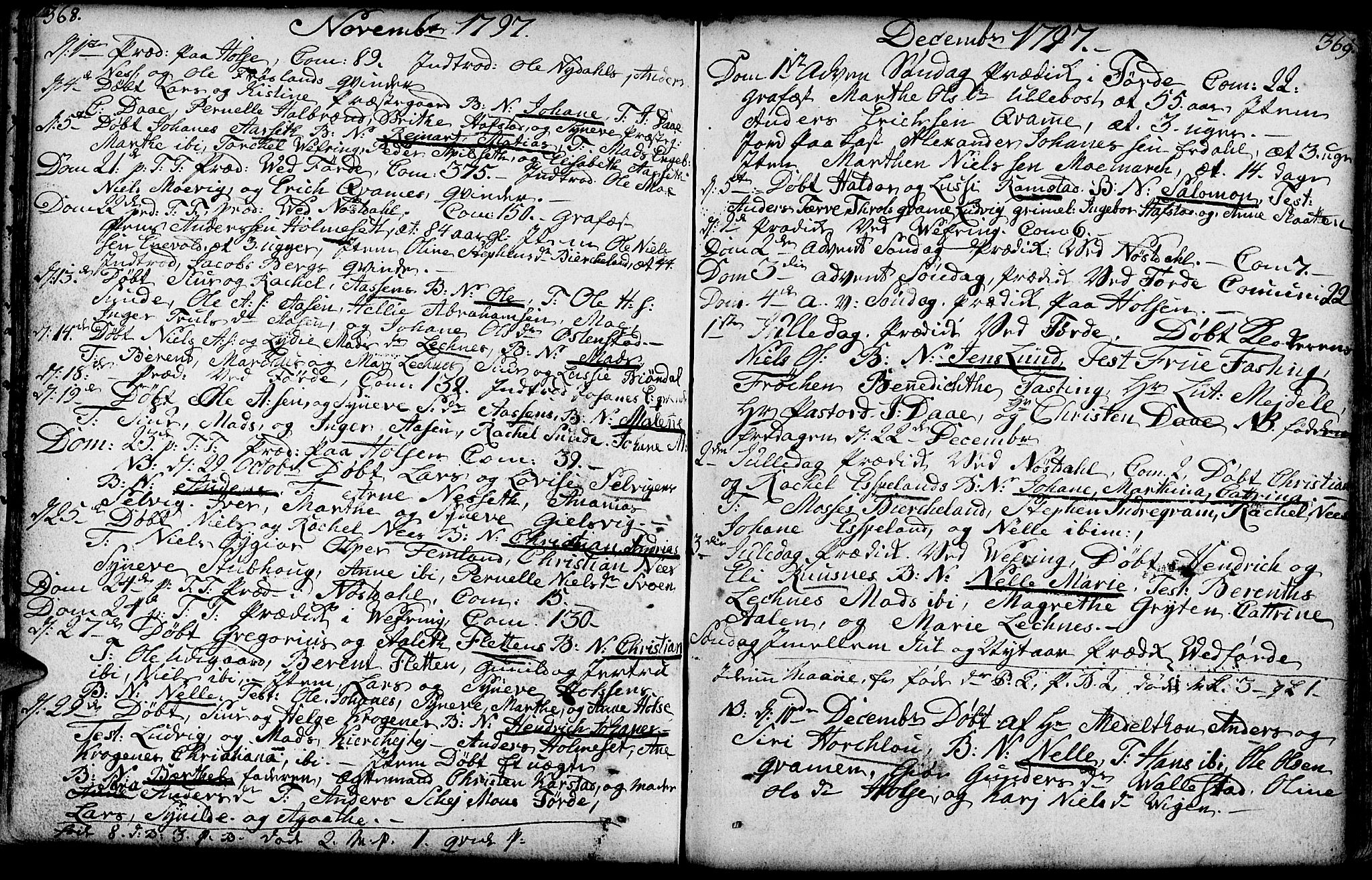 Førde sokneprestembete, AV/SAB-A-79901/H/Haa/Haaa/L0004: Parish register (official) no. A 4, 1781-1803, p. 368-369