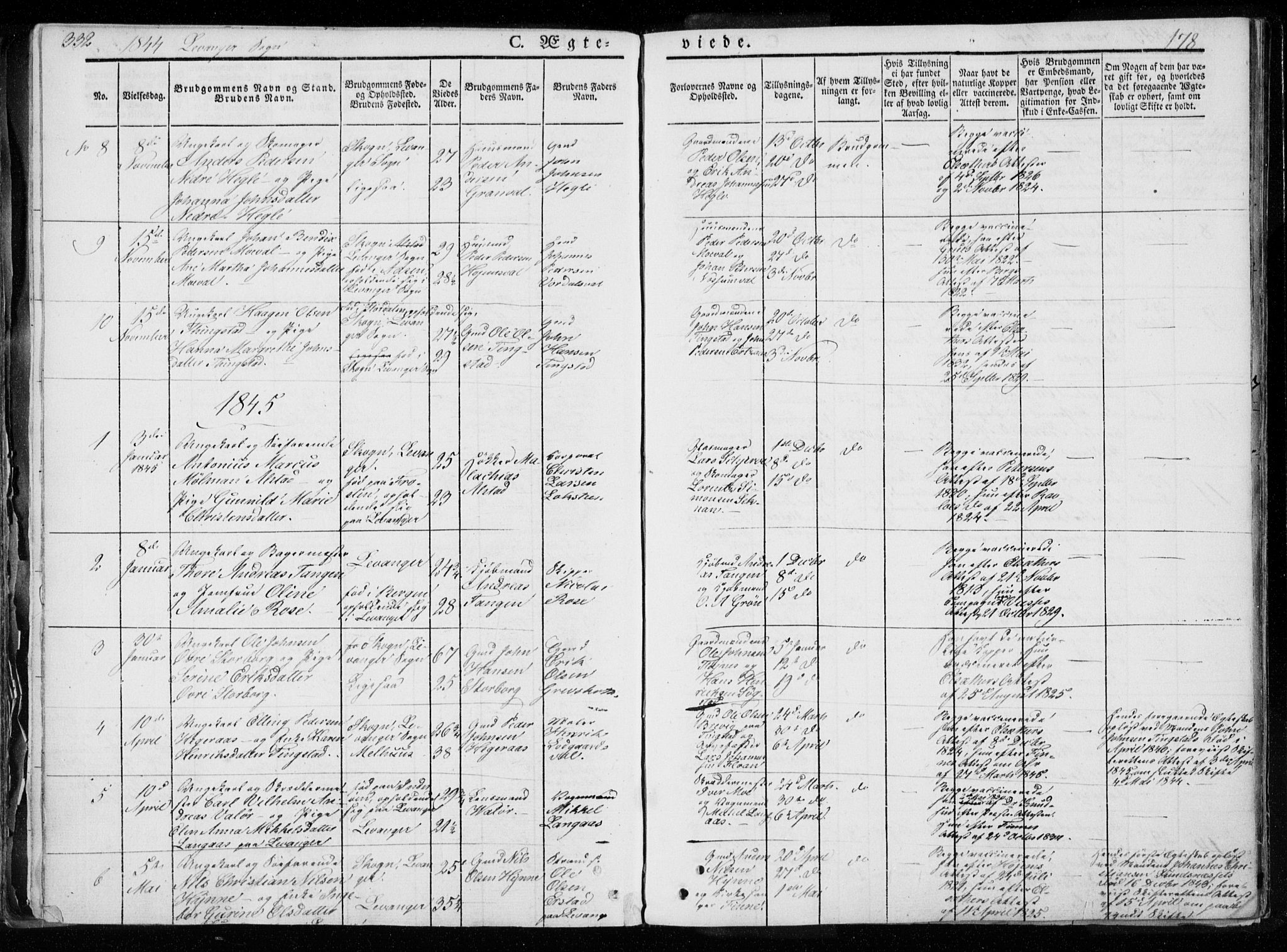 Ministerialprotokoller, klokkerbøker og fødselsregistre - Nord-Trøndelag, SAT/A-1458/720/L0183: Parish register (official) no. 720A01, 1836-1855, p. 178