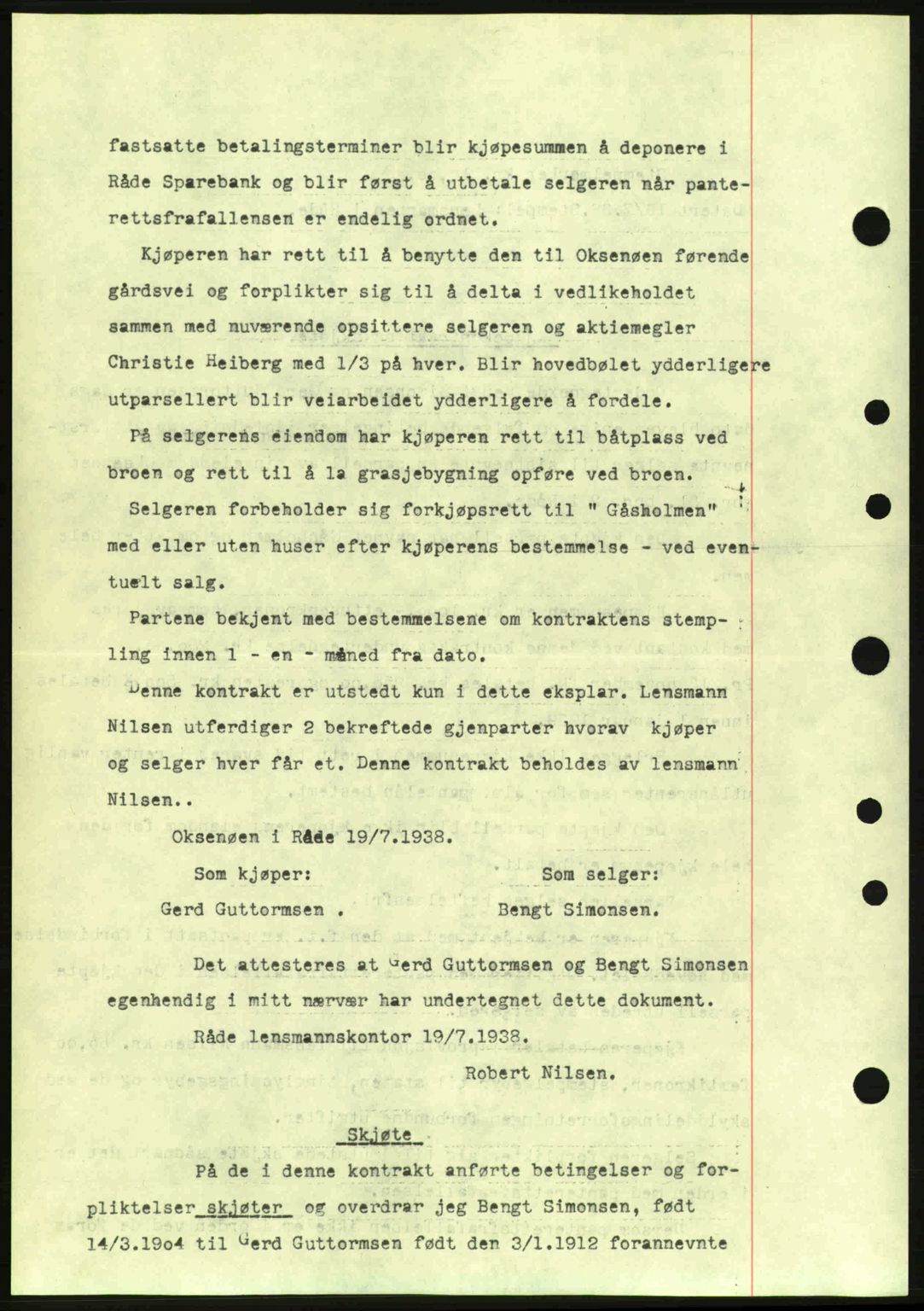 Moss sorenskriveri, AV/SAO-A-10168: Mortgage book no. A5, 1938-1939, Diary no: : 2215/1938