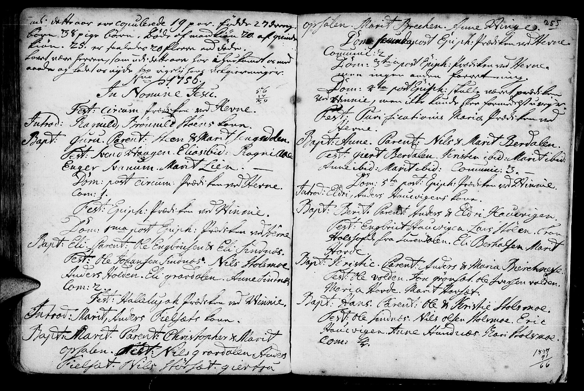 Ministerialprotokoller, klokkerbøker og fødselsregistre - Sør-Trøndelag, SAT/A-1456/630/L0488: Parish register (official) no. 630A01, 1717-1756, p. 254-255