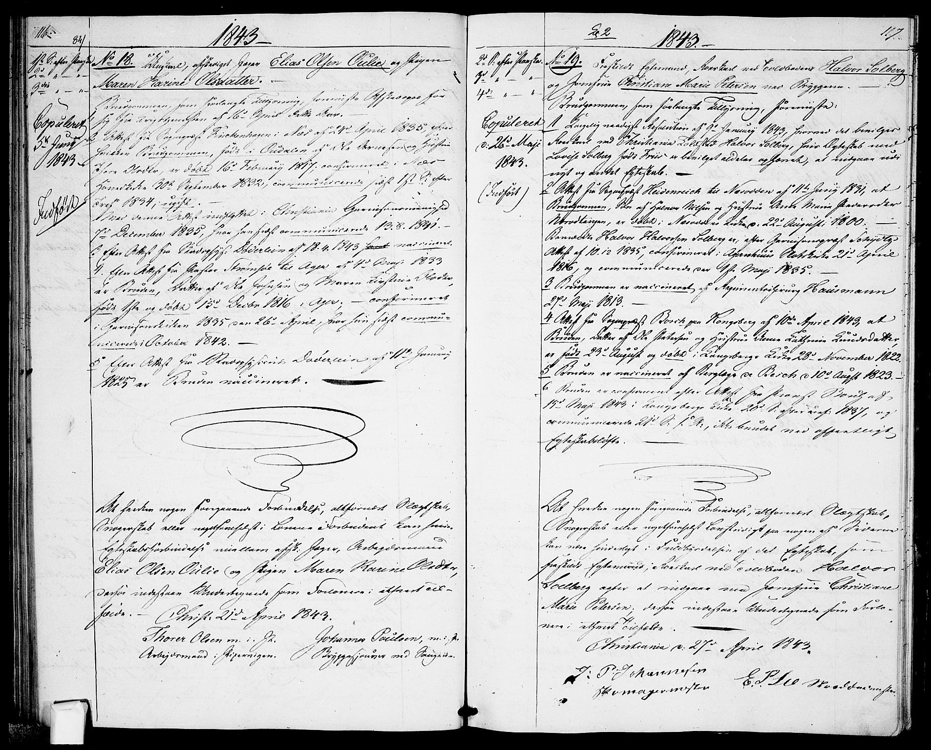 Garnisonsmenigheten Kirkebøker, AV/SAO-A-10846/H/Ha/L0004: Banns register no. I 4, 1840-1844, p. 116-117