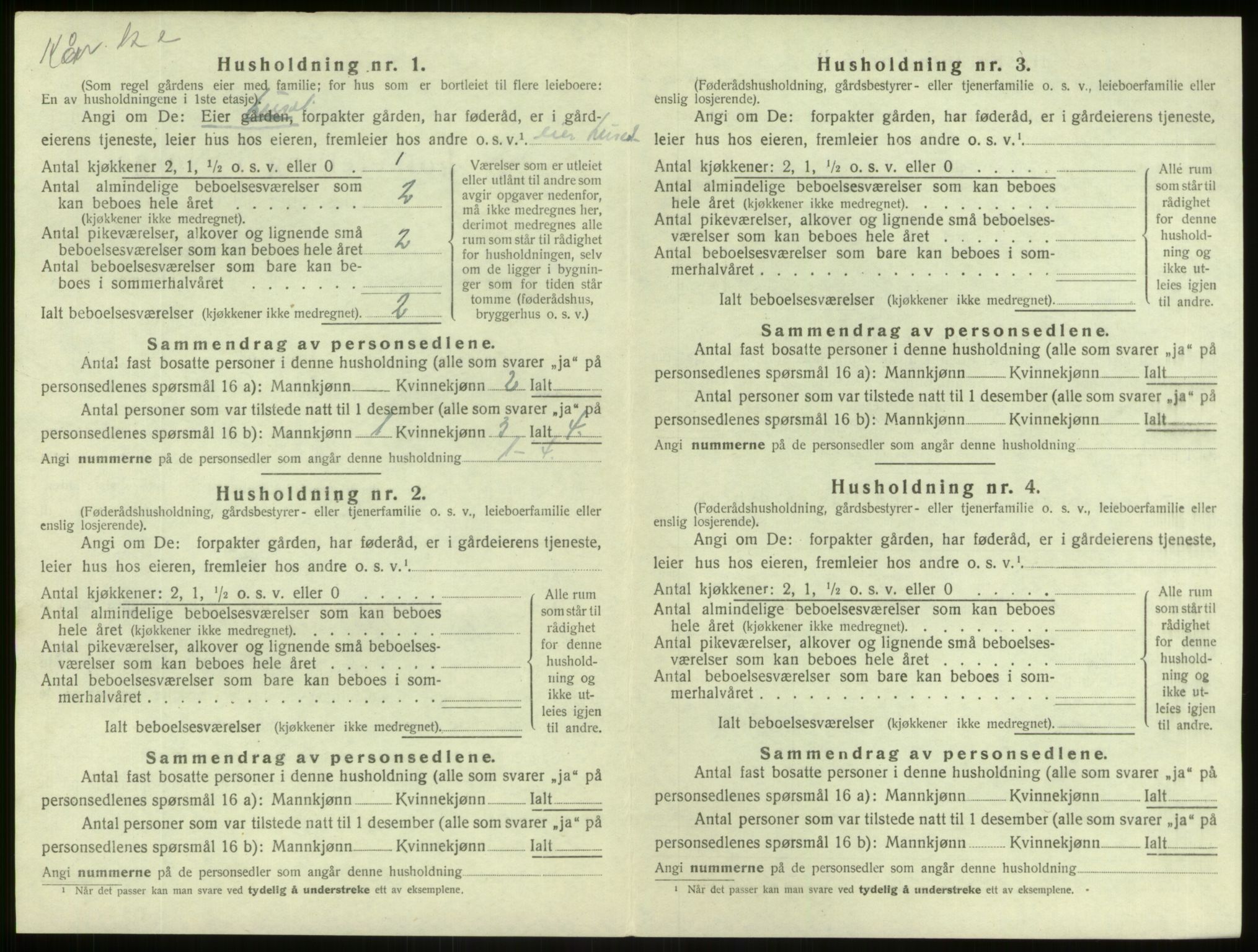 SAB, 1920 census for Borgund, 1920, p. 96