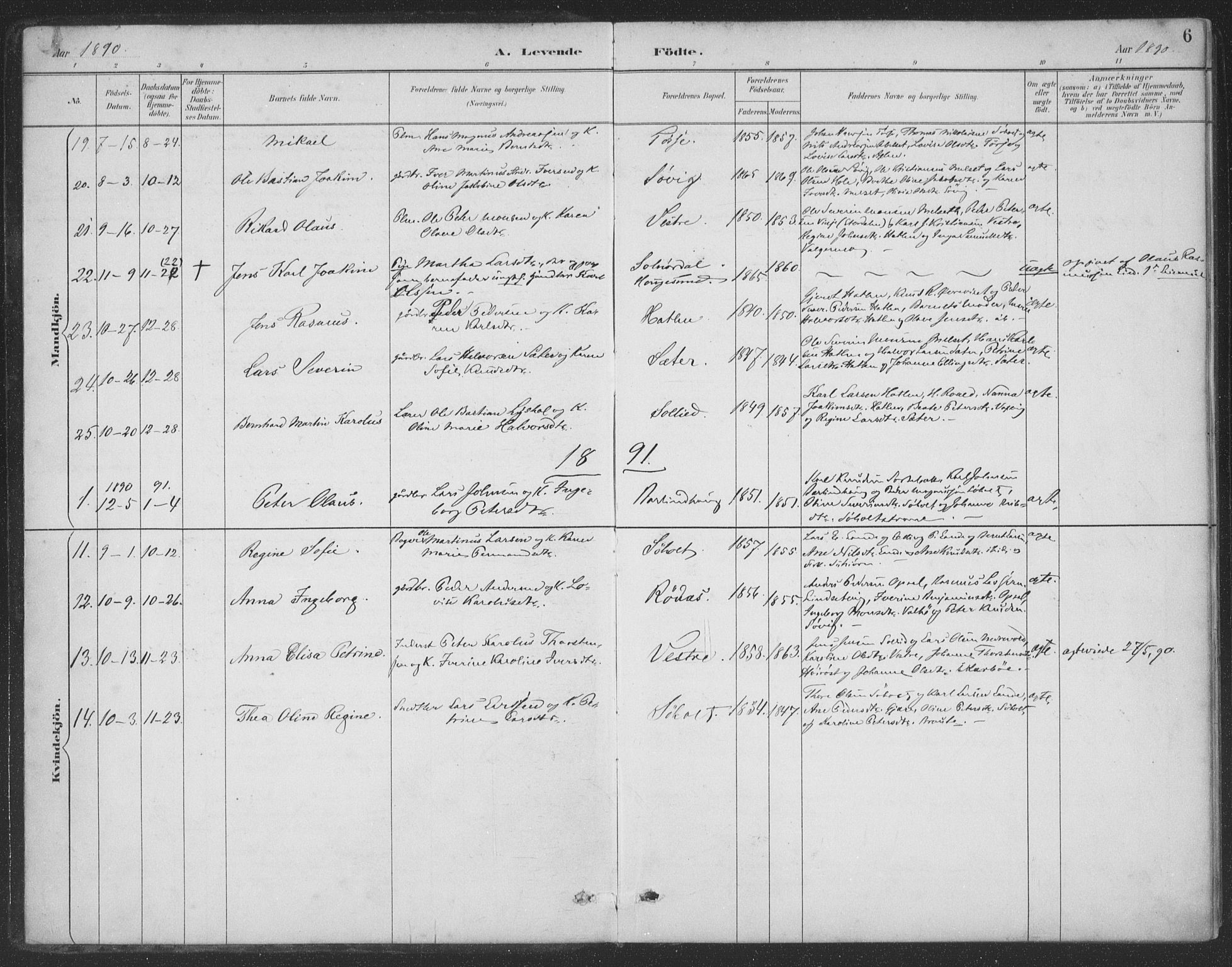 Ministerialprotokoller, klokkerbøker og fødselsregistre - Møre og Romsdal, SAT/A-1454/522/L0316: Parish register (official) no. 522A11, 1890-1911, p. 6