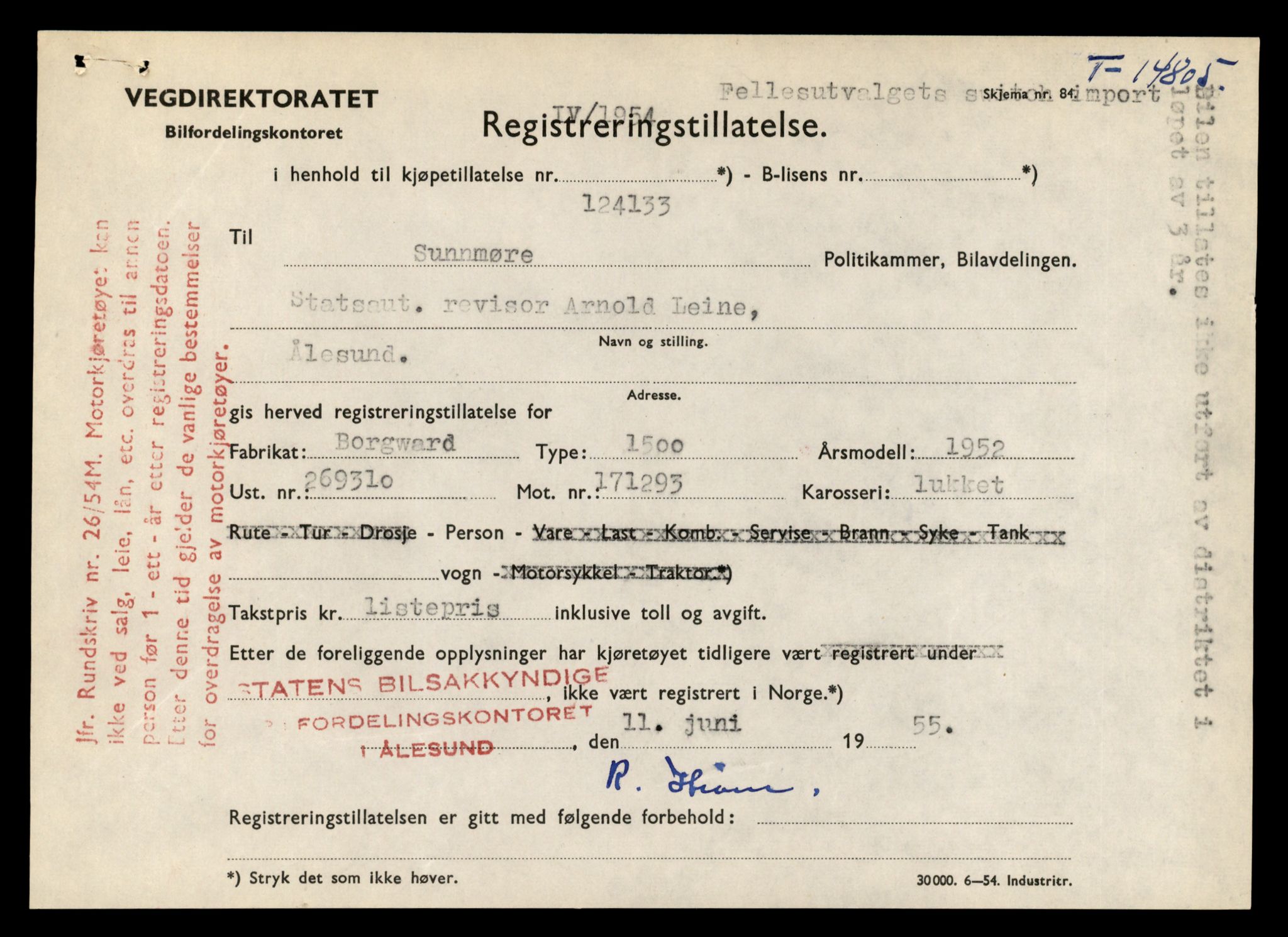 Møre og Romsdal vegkontor - Ålesund trafikkstasjon, AV/SAT-A-4099/F/Fe/L0048: Registreringskort for kjøretøy T 14721 - T 14863, 1927-1998, p. 1797