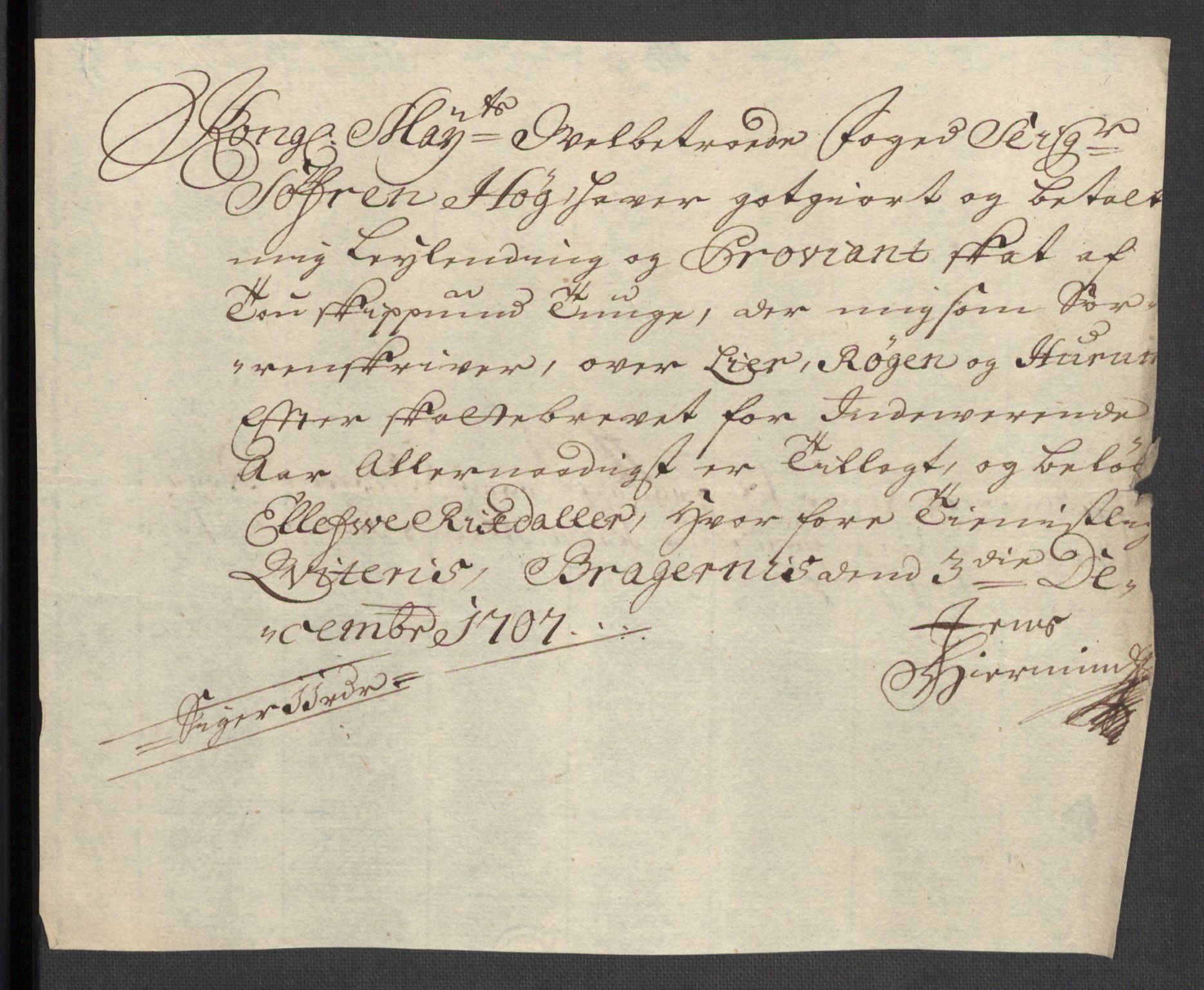 Rentekammeret inntil 1814, Reviderte regnskaper, Fogderegnskap, AV/RA-EA-4092/R30/L1701: Fogderegnskap Hurum, Røyken, Eiker og Lier, 1706-1707, p. 413