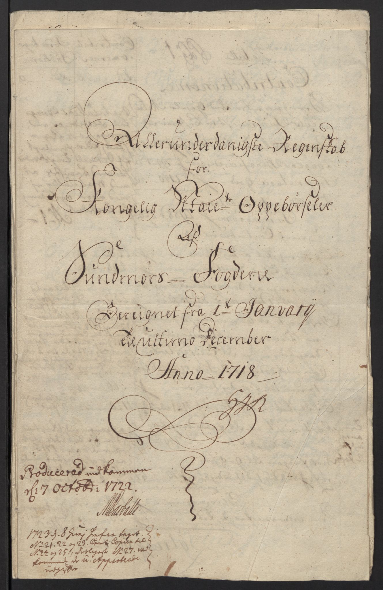 Rentekammeret inntil 1814, Reviderte regnskaper, Fogderegnskap, RA/EA-4092/R54/L3570: Fogderegnskap Sunnmøre, 1718, p. 3