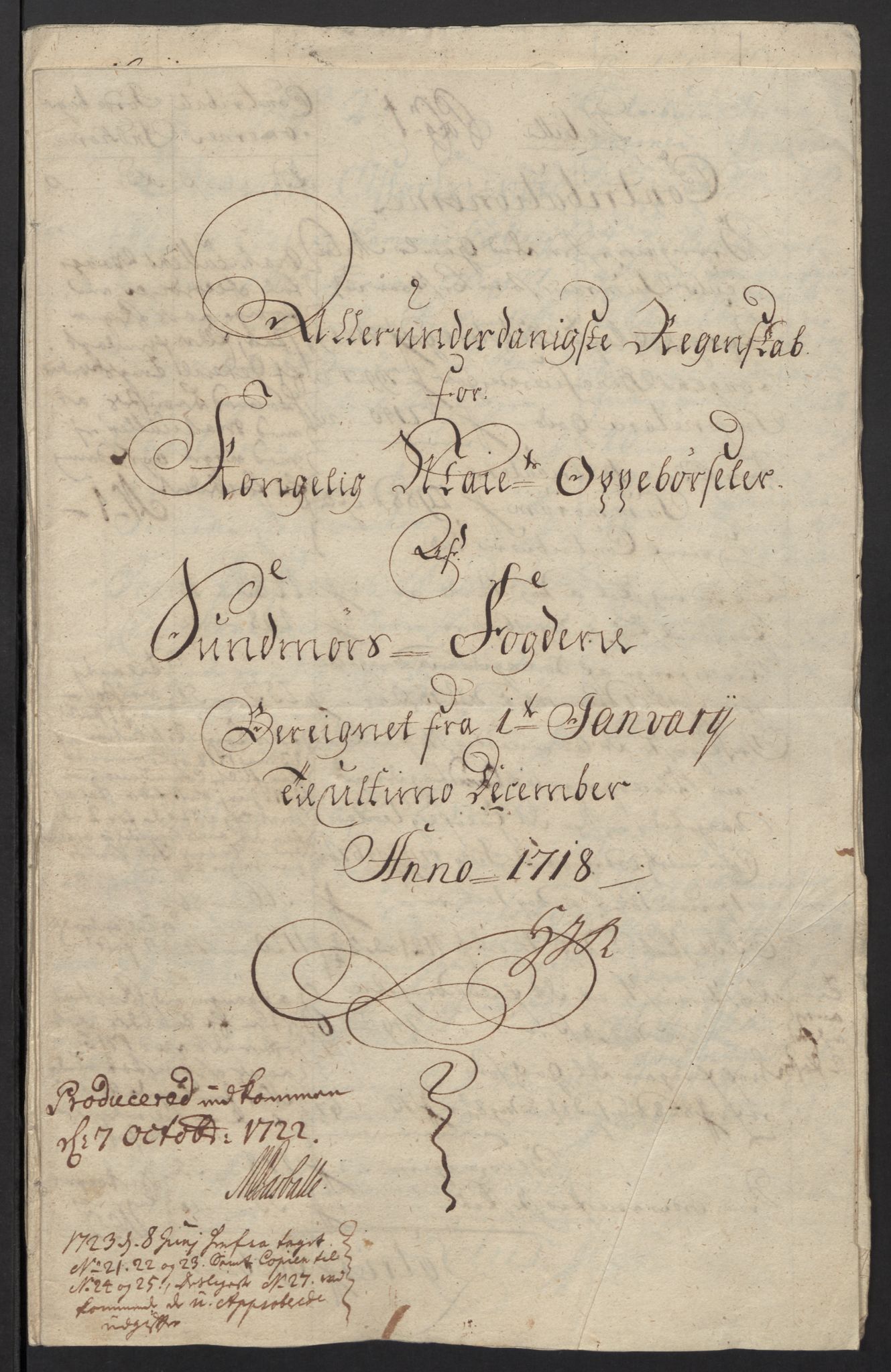 Rentekammeret inntil 1814, Reviderte regnskaper, Fogderegnskap, AV/RA-EA-4092/R54/L3570: Fogderegnskap Sunnmøre, 1718, p. 3