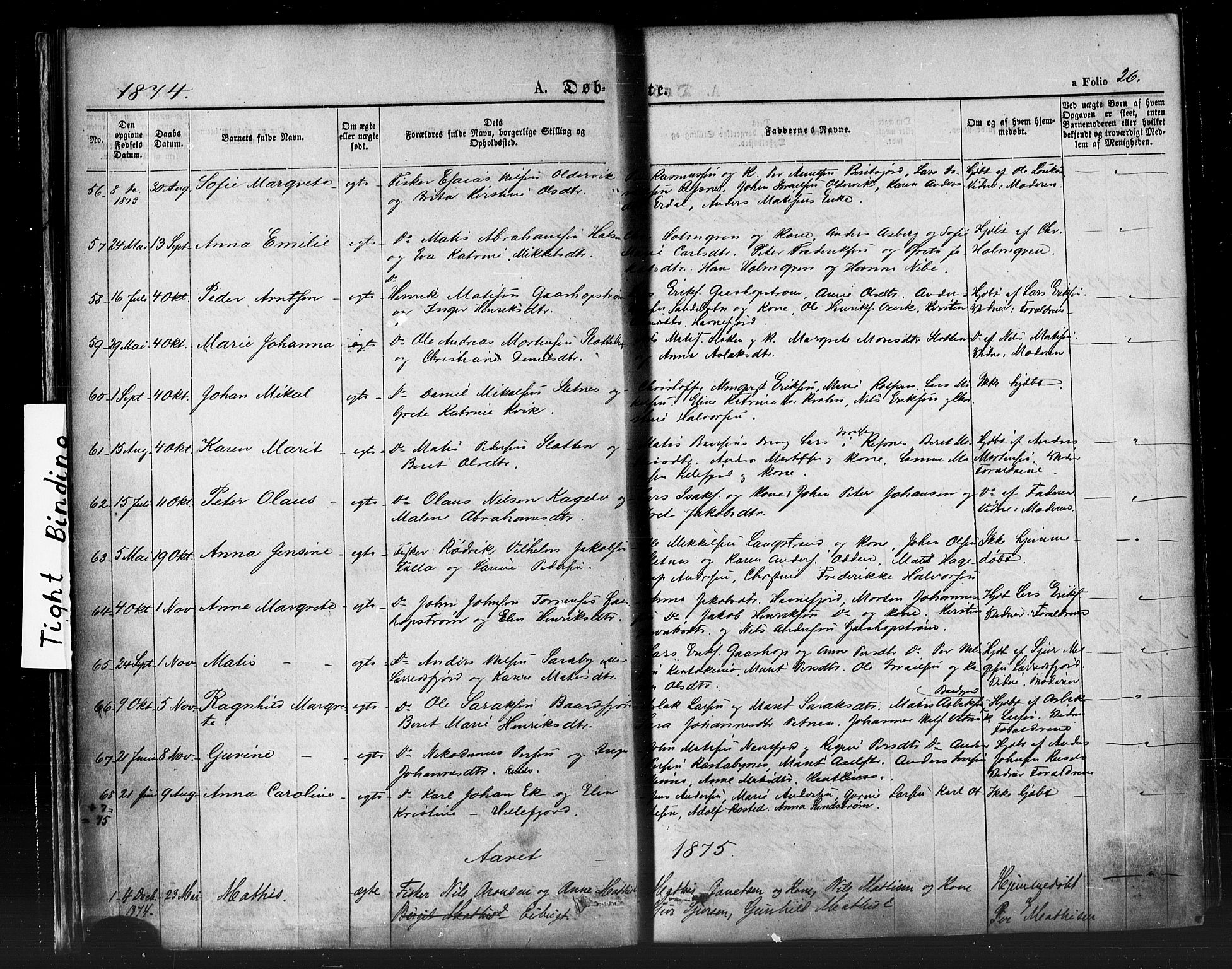 Hammerfest sokneprestkontor, SATØ/S-1347/H/Ha/L0007.kirke: Parish register (official) no. 7, 1869-1884, p. 26