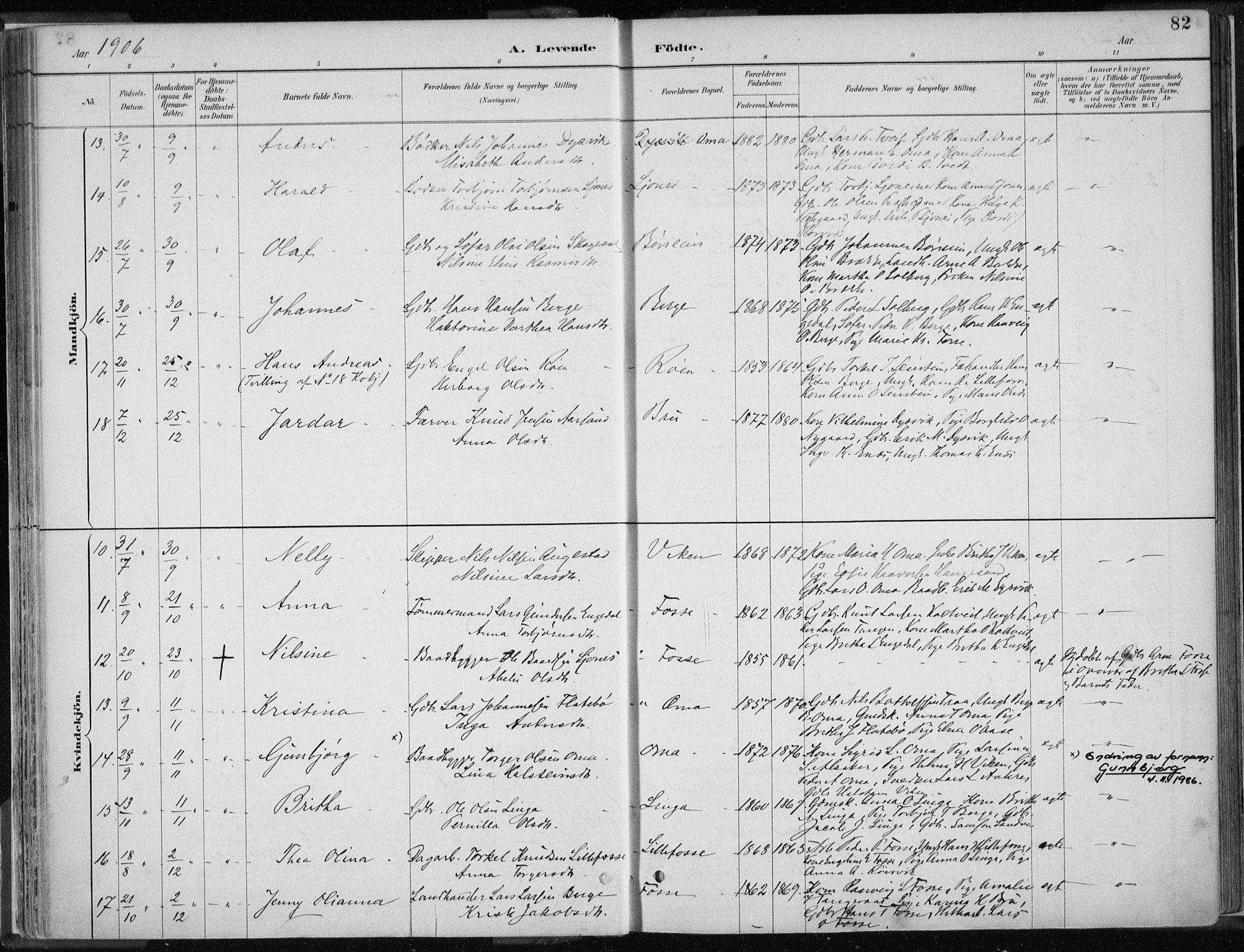 Strandebarm sokneprestembete, AV/SAB-A-78401/H/Haa: Parish register (official) no. B  1, 1886-1908, p. 82