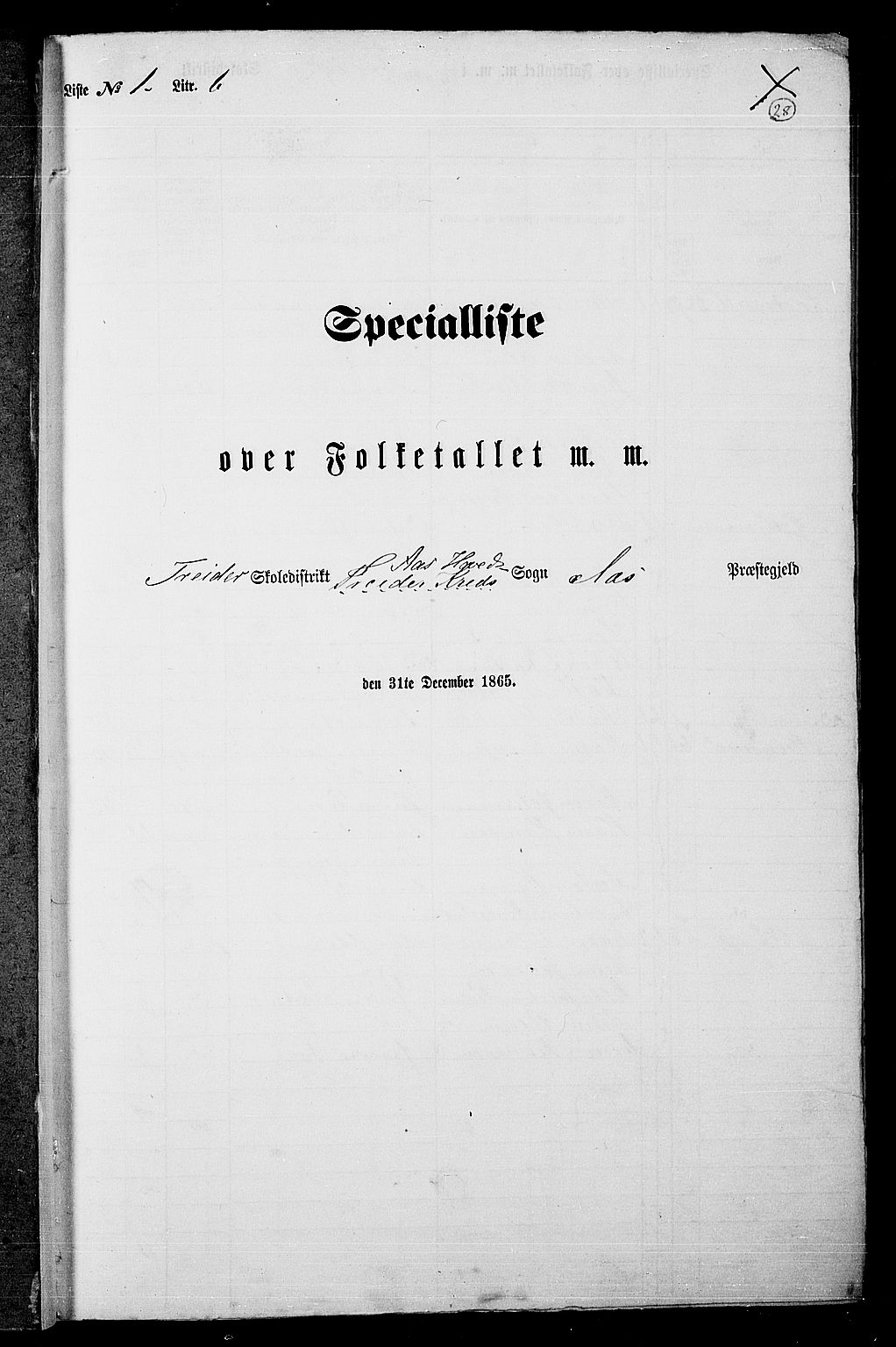 RA, 1865 census for Ås, 1865, p. 25