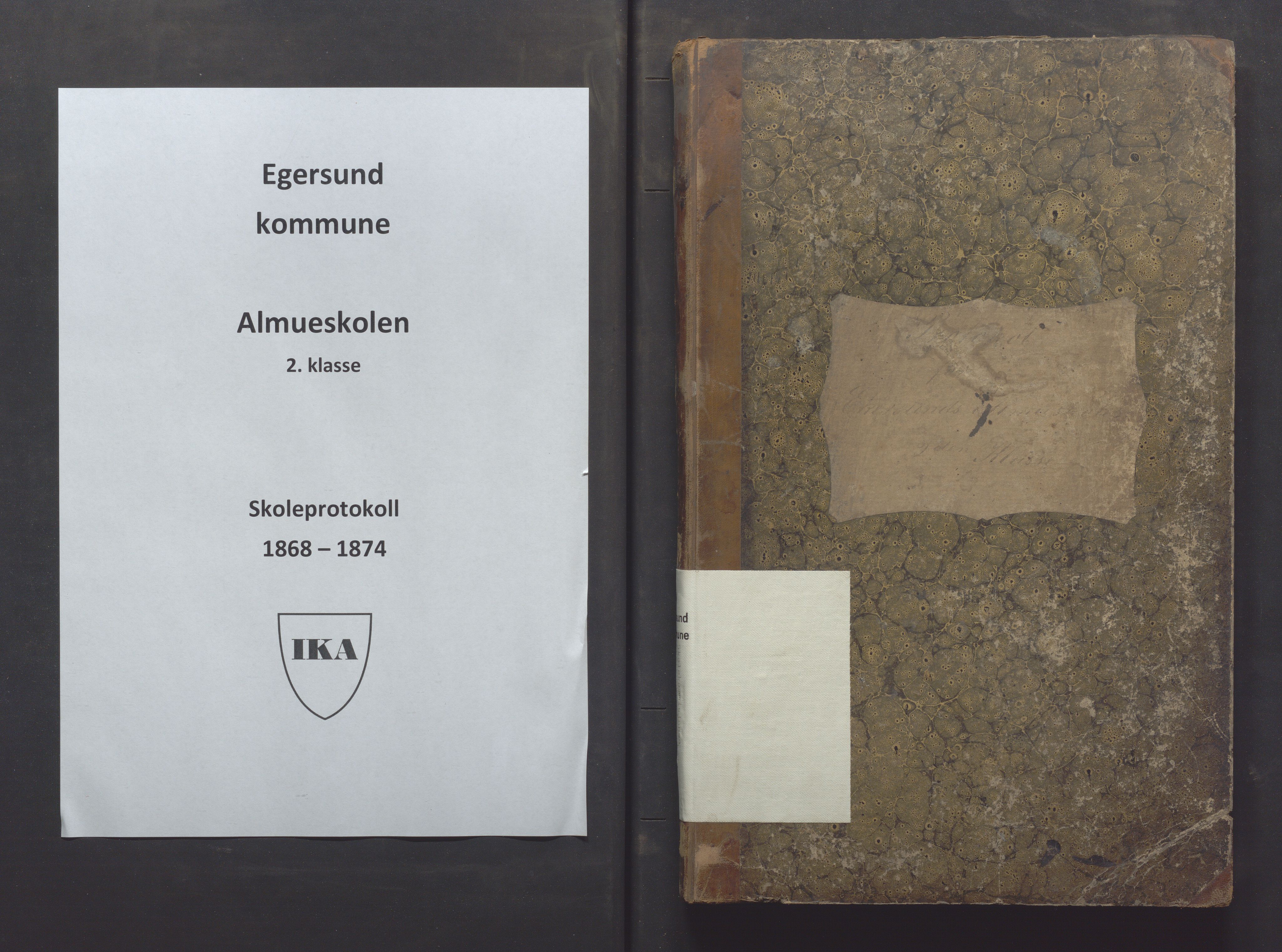 Egersund kommune (Ladested) - Egersund almueskole/folkeskole, IKAR/K-100521/H/L0013: Skoleprotokoll - Almueskolen, 2. klasse, 1868-1874