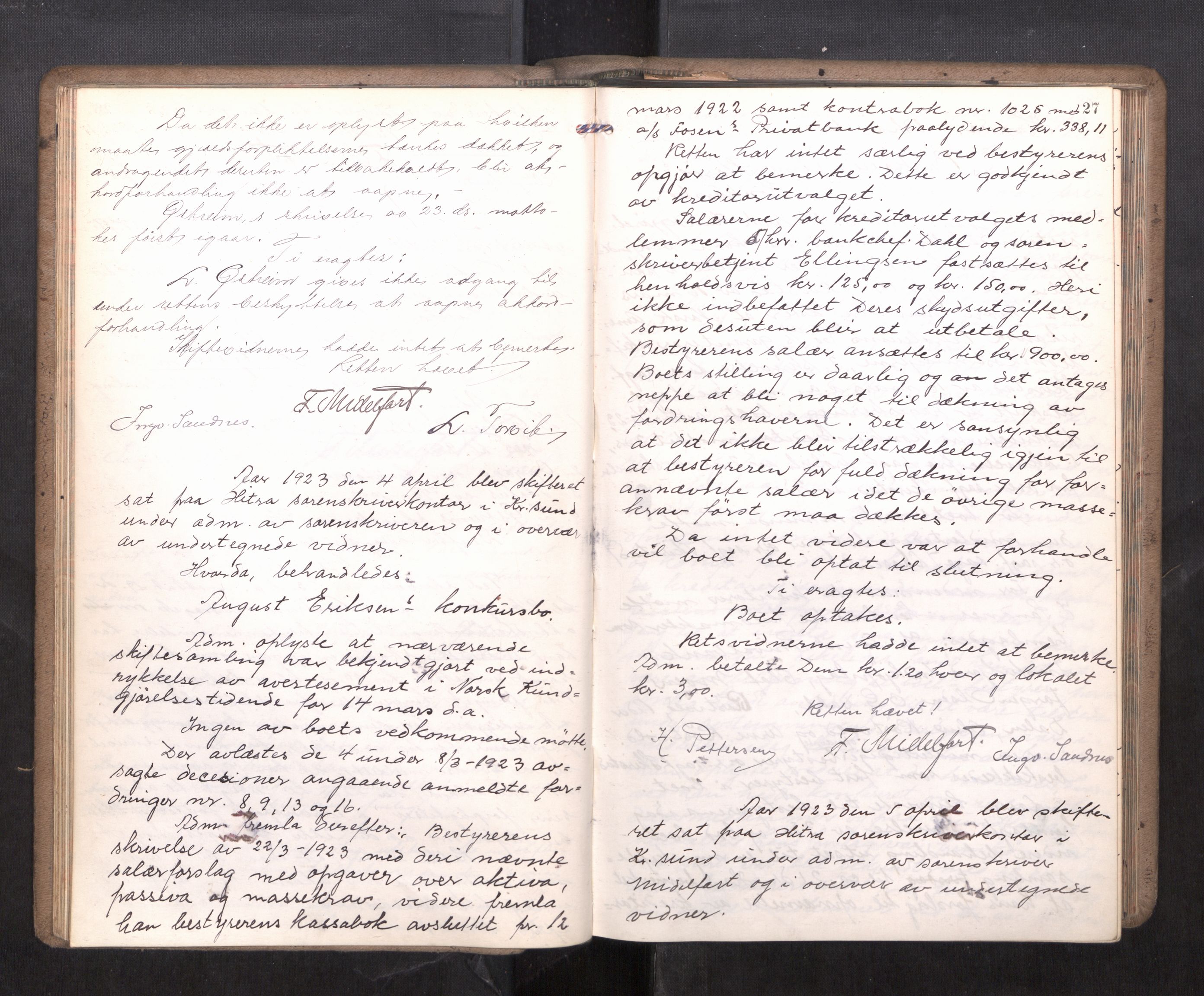 Hitra sorenskriveri, AV/SAT-A-0018/3/3B/L0002: Skifteforhandlingsprotokoll, 1922-1927, p. 26b-27a