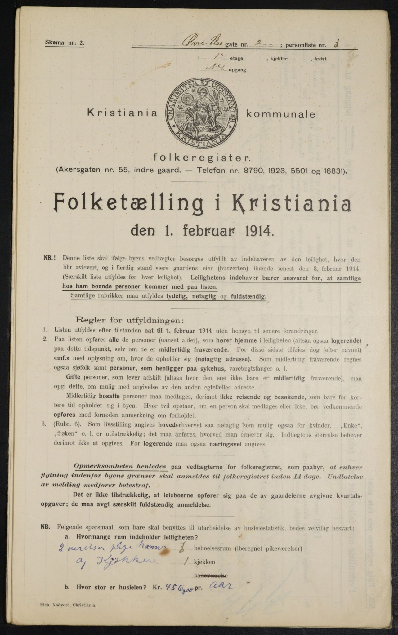 OBA, Municipal Census 1914 for Kristiania, 1914, p. 130919