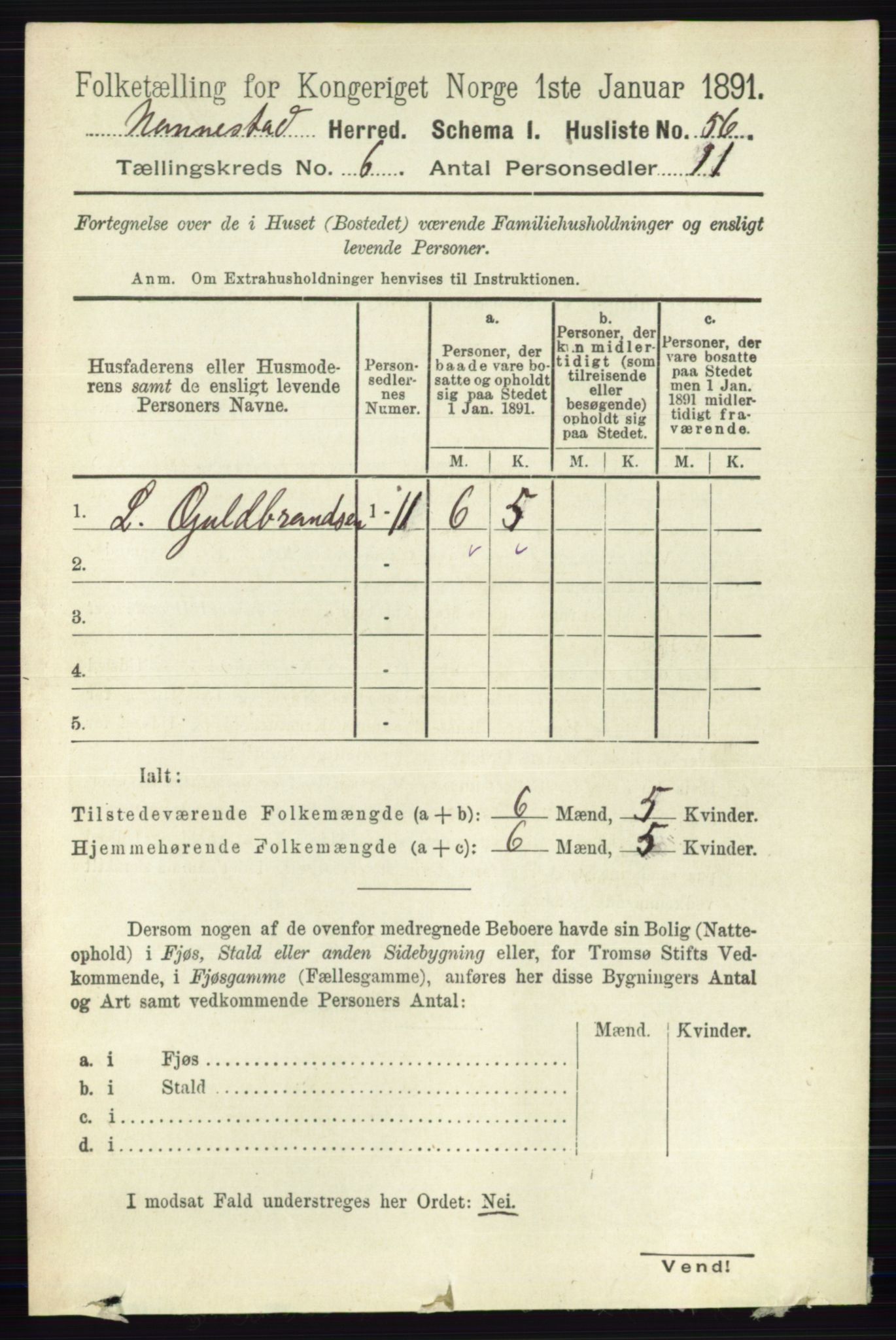 RA, 1891 census for 0238 Nannestad, 1891, p. 3059