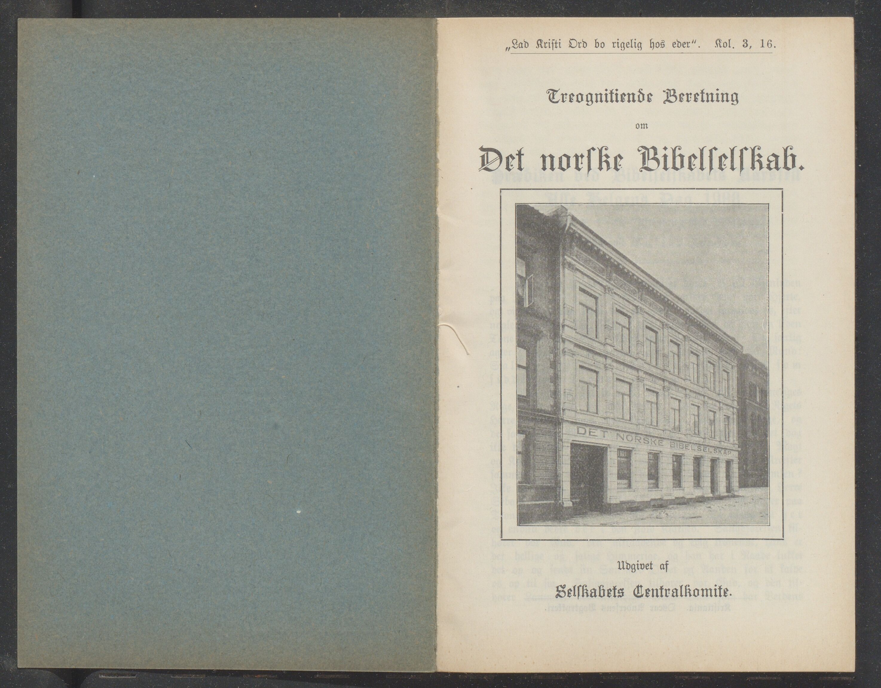Det Norske Bibelselskap, VID/MDA-A-1528/X/L0005/0003: Årsberetninger / Årsberetning 93, 1908