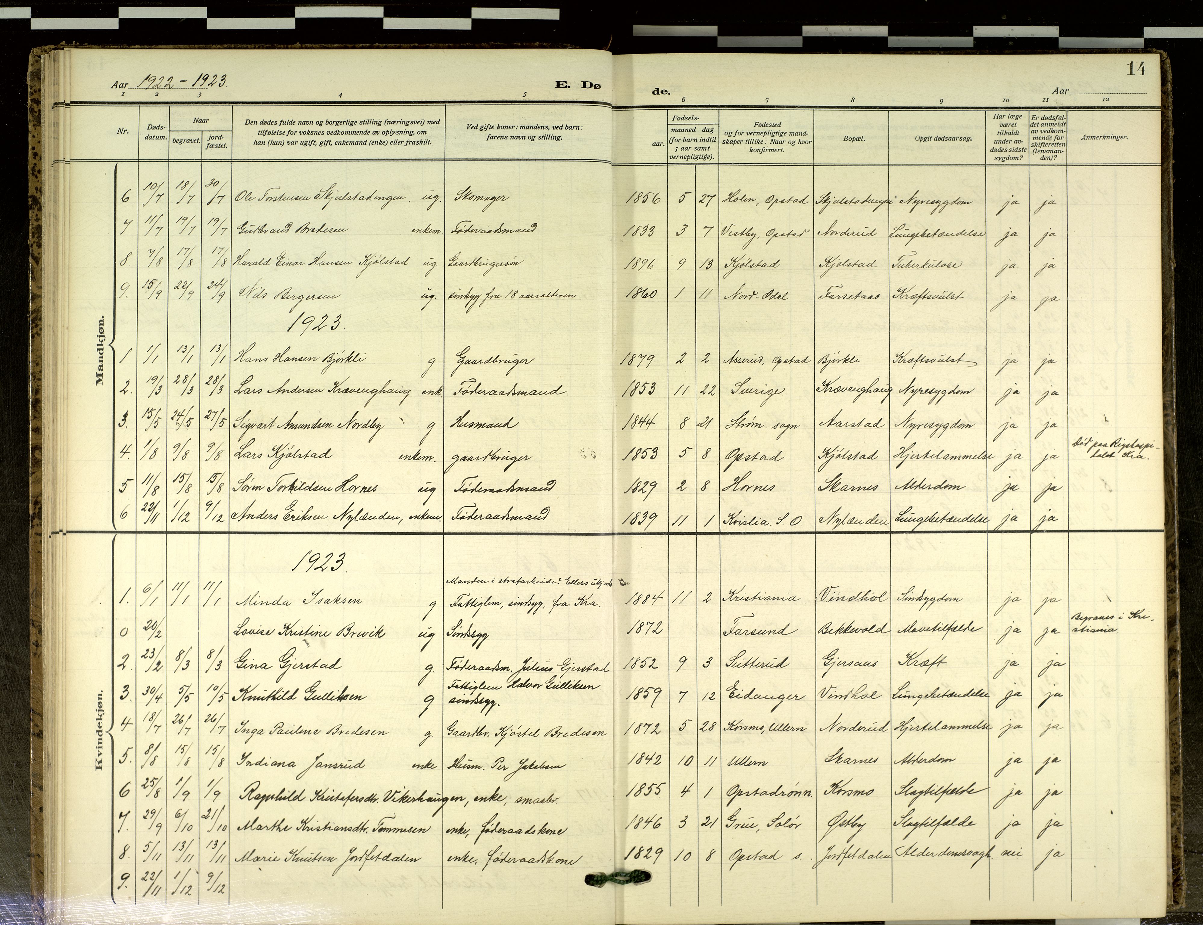 Sør-Odal prestekontor, SAH/PREST-030/H/Ha/Haa/L0021: Parish register (official) no. 21, 1909-2012, p. 14