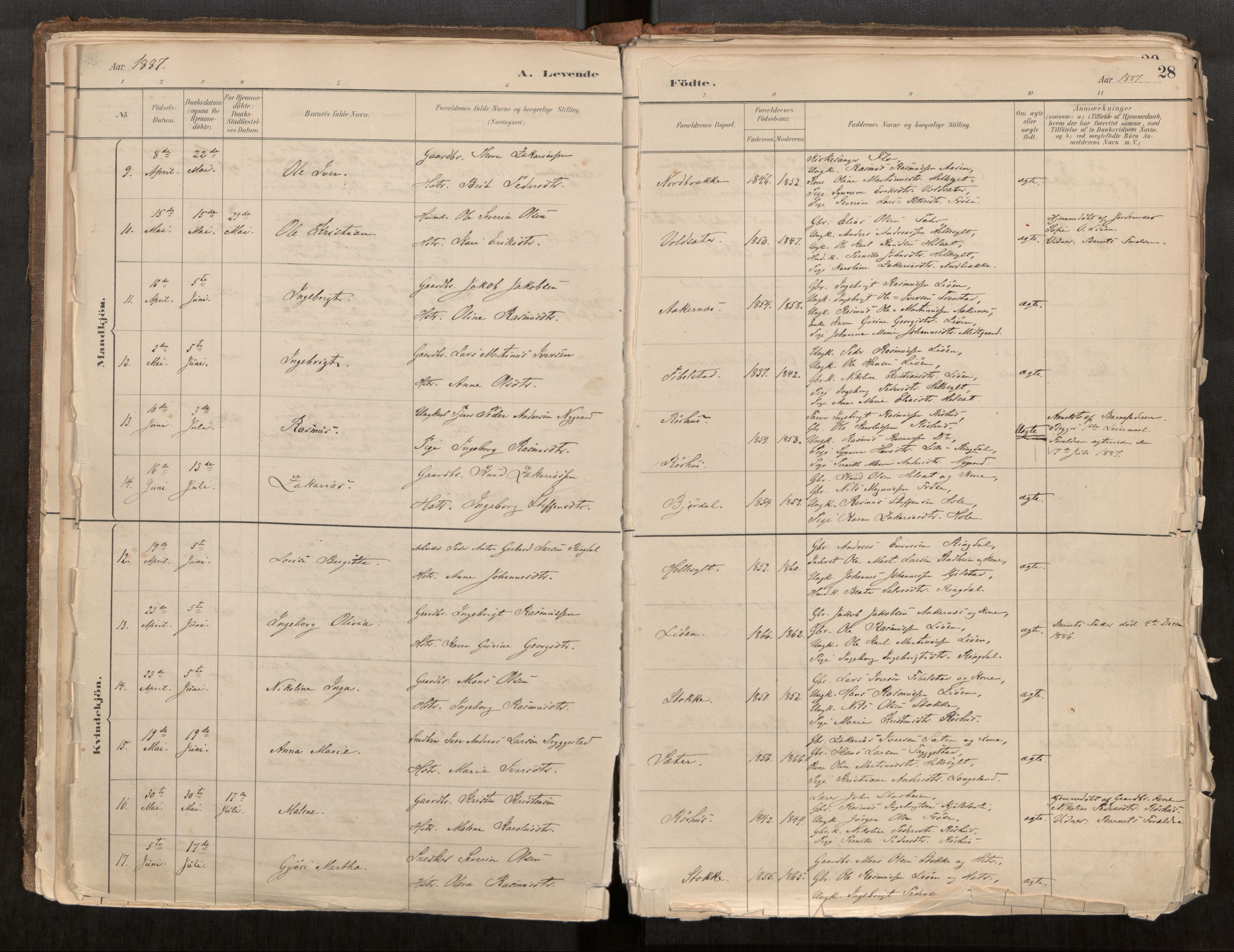 Sunnylven sokneprestkontor, AV/SAT-A-1007: Parish register (official) no. 517A08, 1882-1939, p. 28