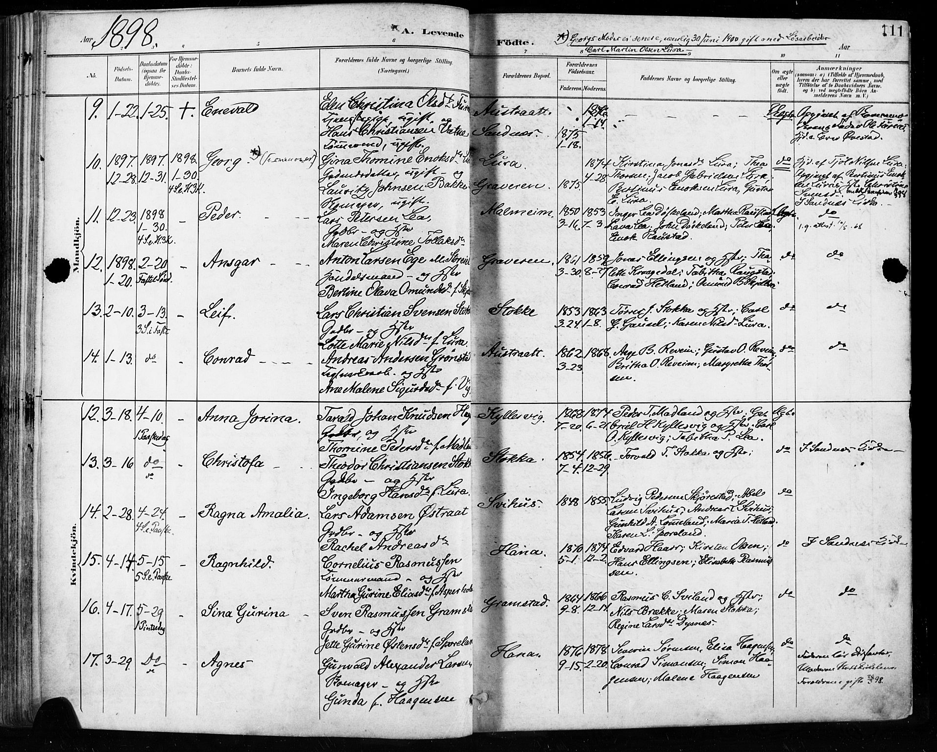 Høyland sokneprestkontor, AV/SAST-A-101799/001/30BA/L0013: Parish register (official) no. A 13.1, 1889-1898, p. 111