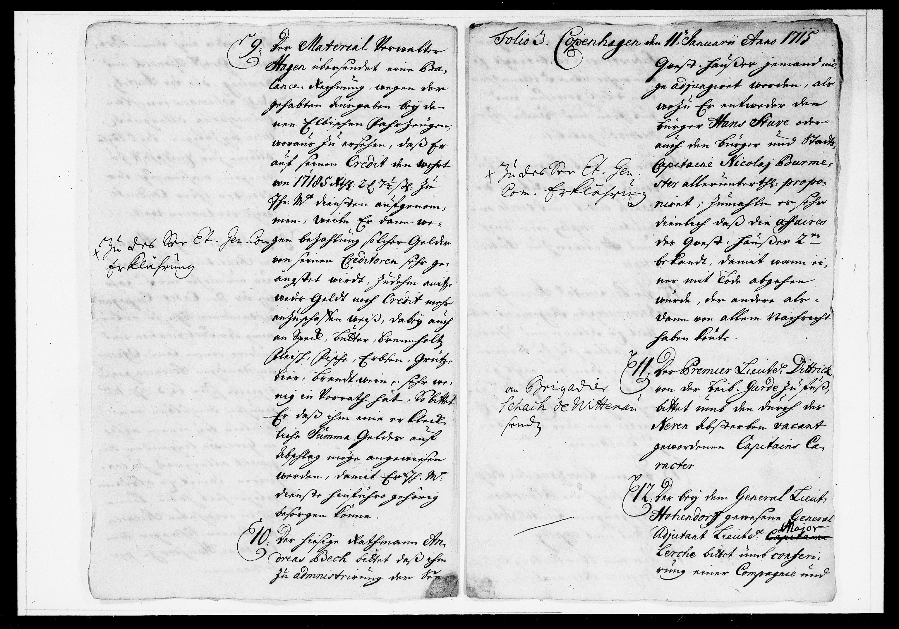 Krigskollegiet, Krigskancelliet, DRA/A-0006/-/1014-1024: Refererede sager, 1715, p. 22