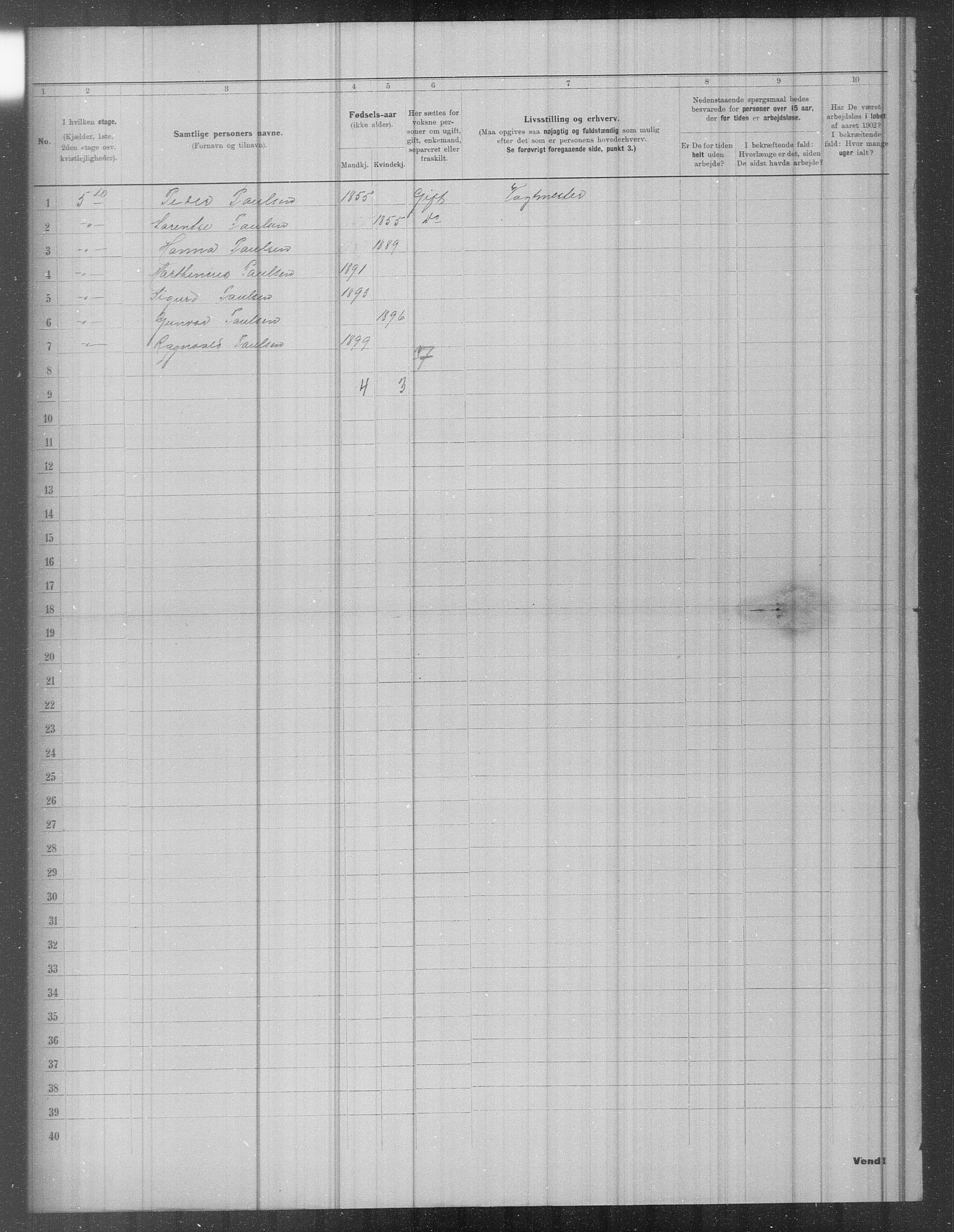 OBA, Municipal Census 1902 for Kristiania, 1902, p. 2357