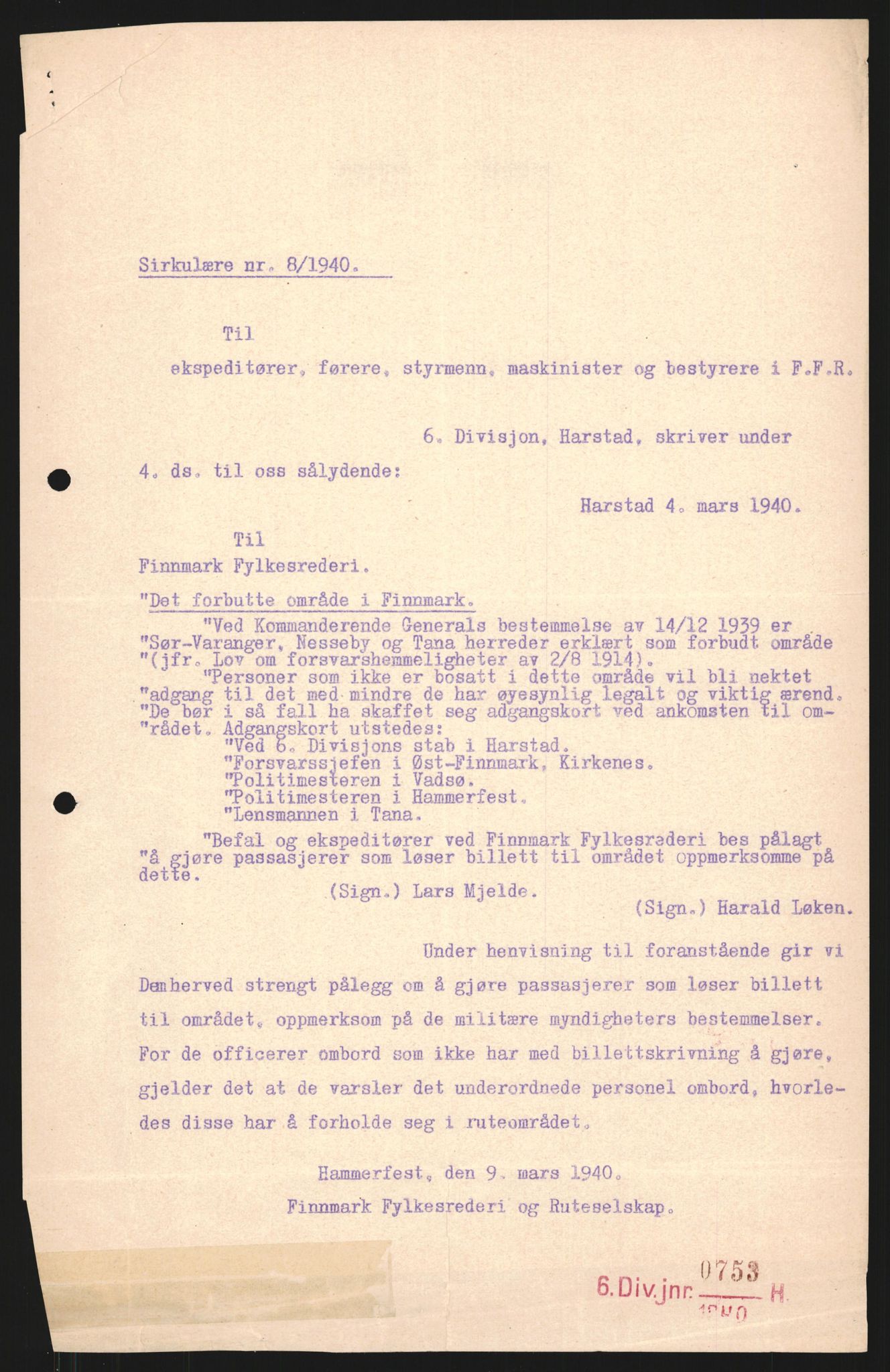 Forsvaret, Forsvarets krigshistoriske avdeling, AV/RA-RAFA-2017/Y/Yb/L0130: II-C-11-600  -  6. Divisjon / 6. Distriktskommando, 1940, p. 619