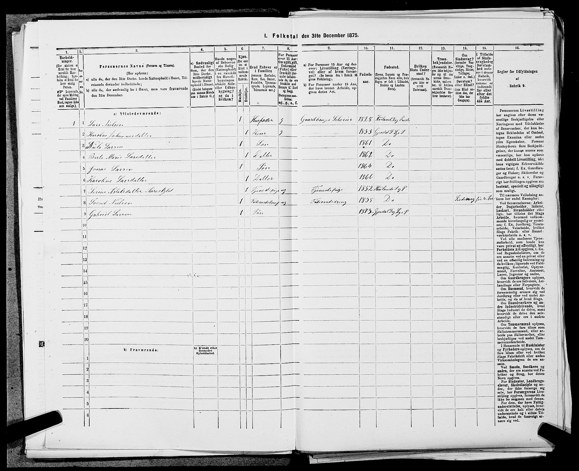 SAST, 1875 census for 1121P Lye, 1875, p. 940