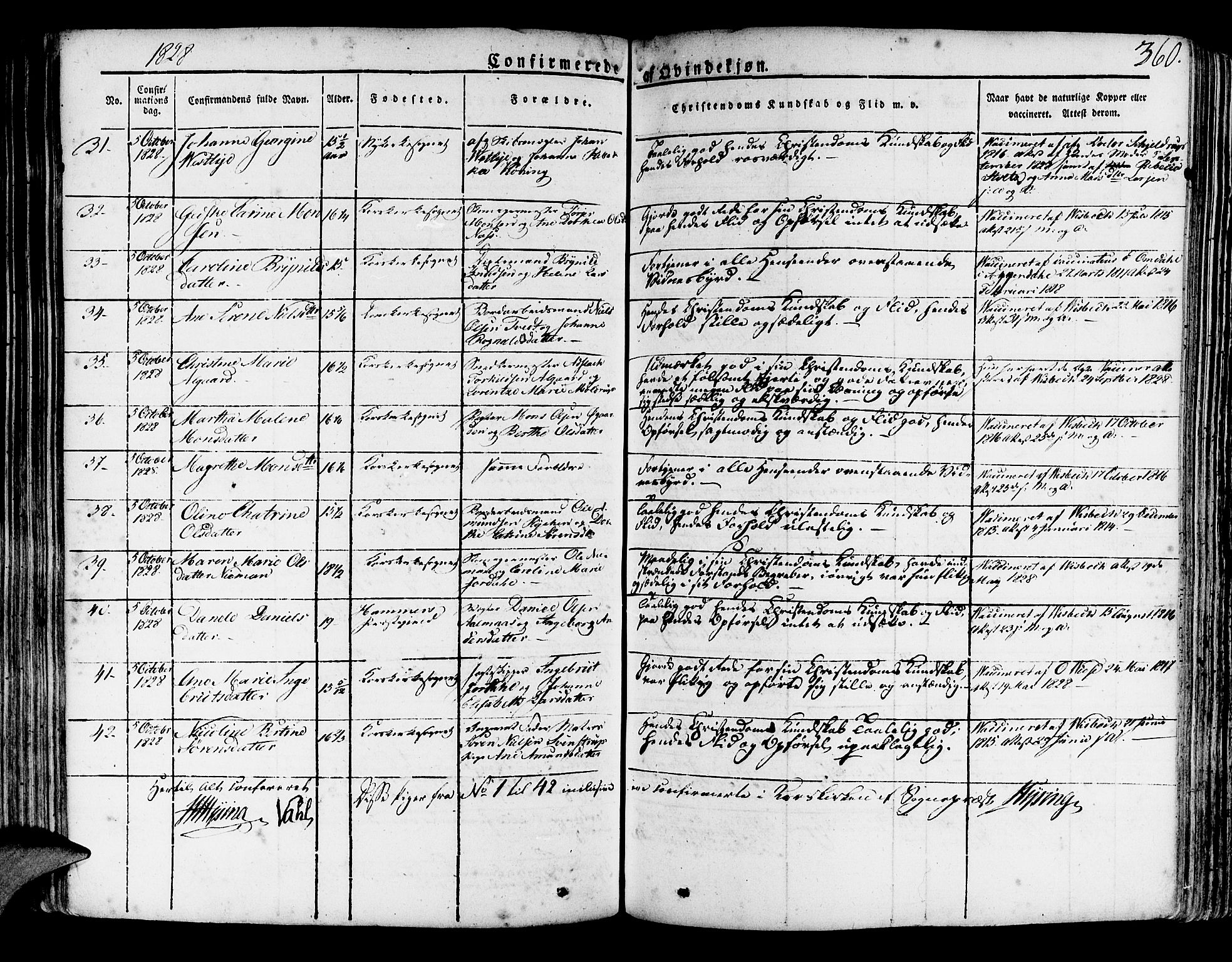 Korskirken sokneprestembete, AV/SAB-A-76101/H/Haa/L0014: Parish register (official) no. A 14, 1823-1835, p. 360