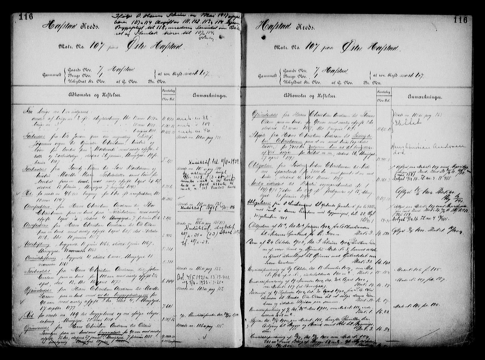 Arendal byfogd, AV/SAK-1222-0001/G/Ga/L0015: Mortgage register no. 13, 1860-1960, p. 116