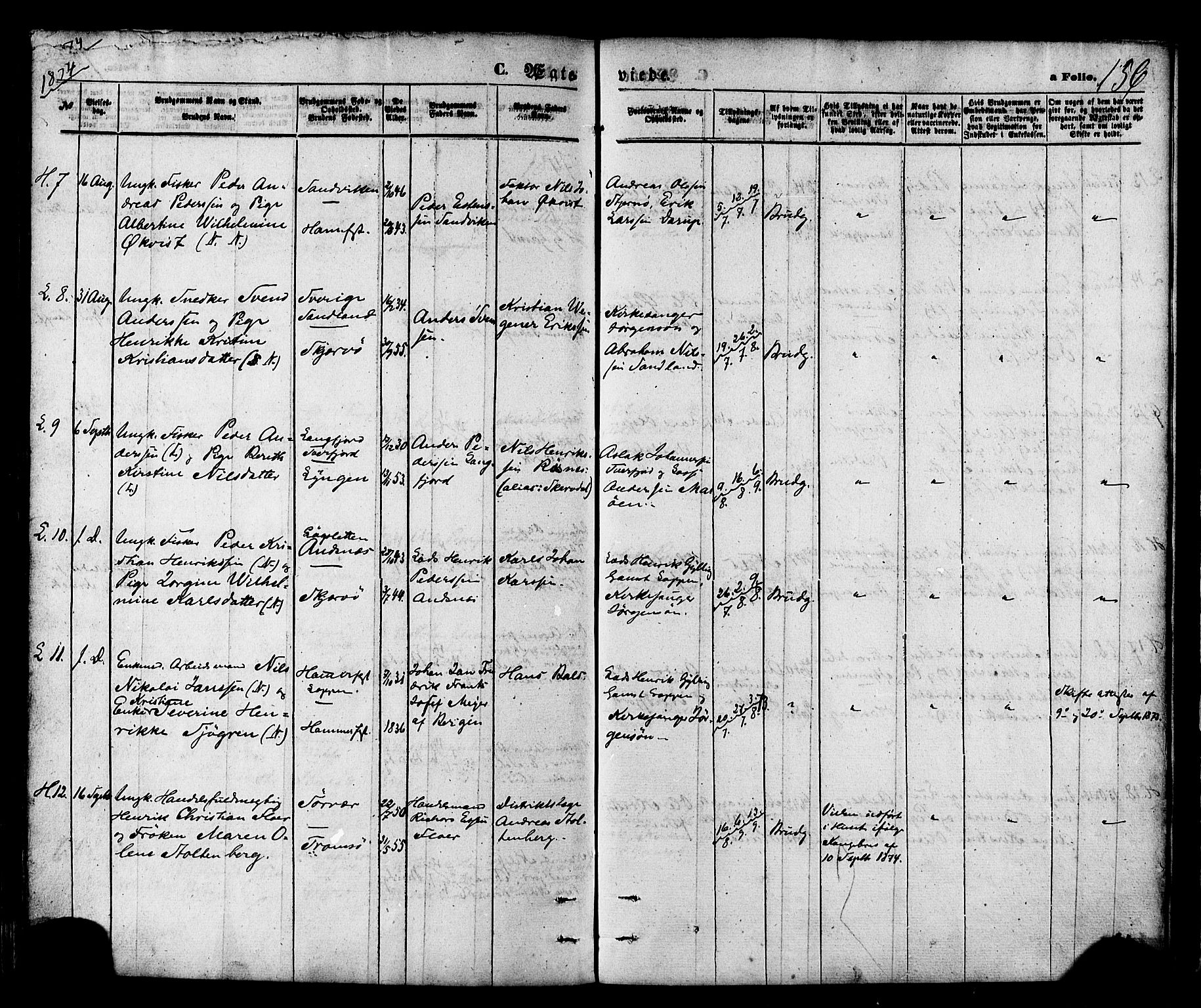 Loppa sokneprestkontor, SATØ/S-1339/H/Ha/L0005kirke: Parish register (official) no. 5, 1869-1878, p. 156