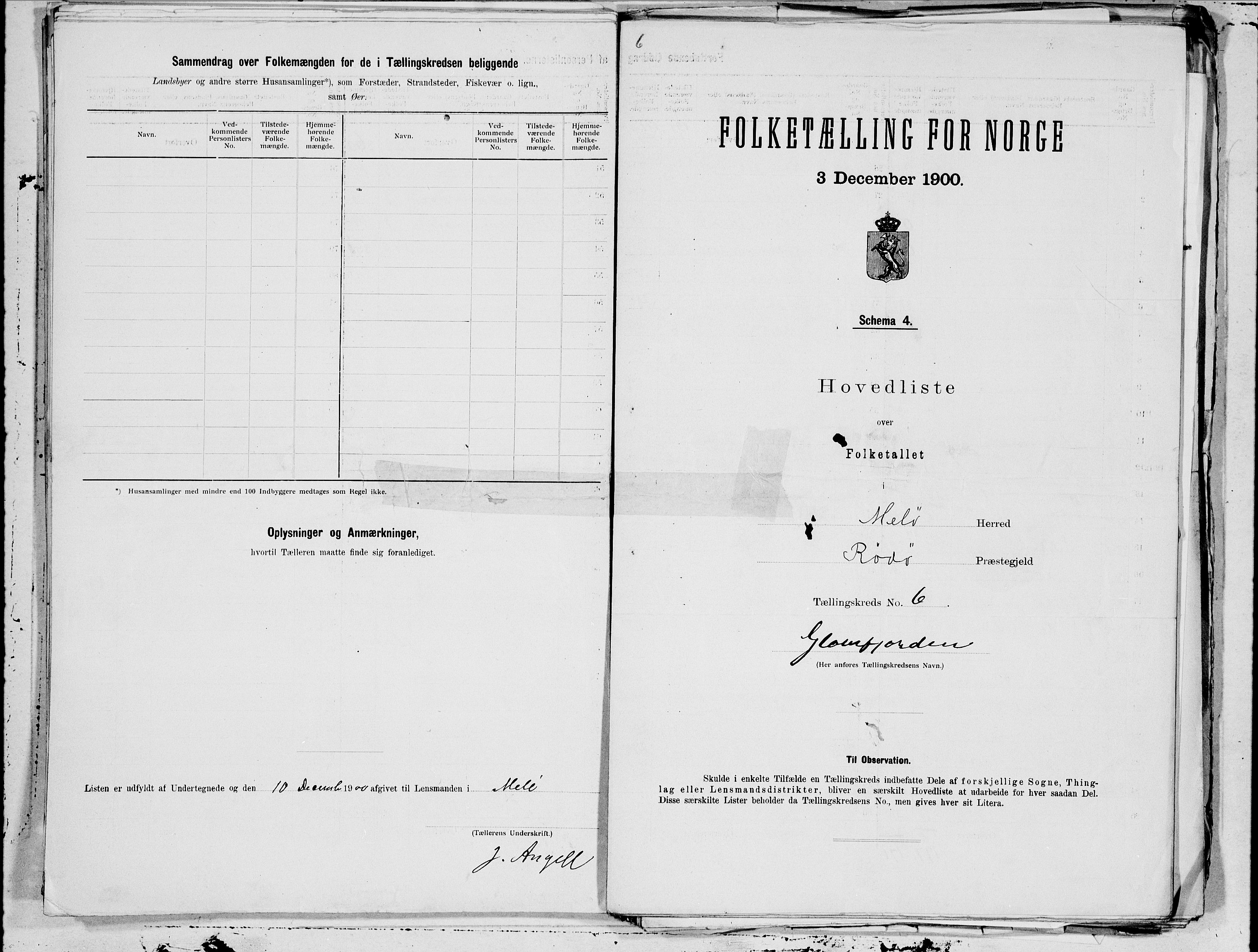 SAT, 1900 census for Meløy, 1900, p. 12