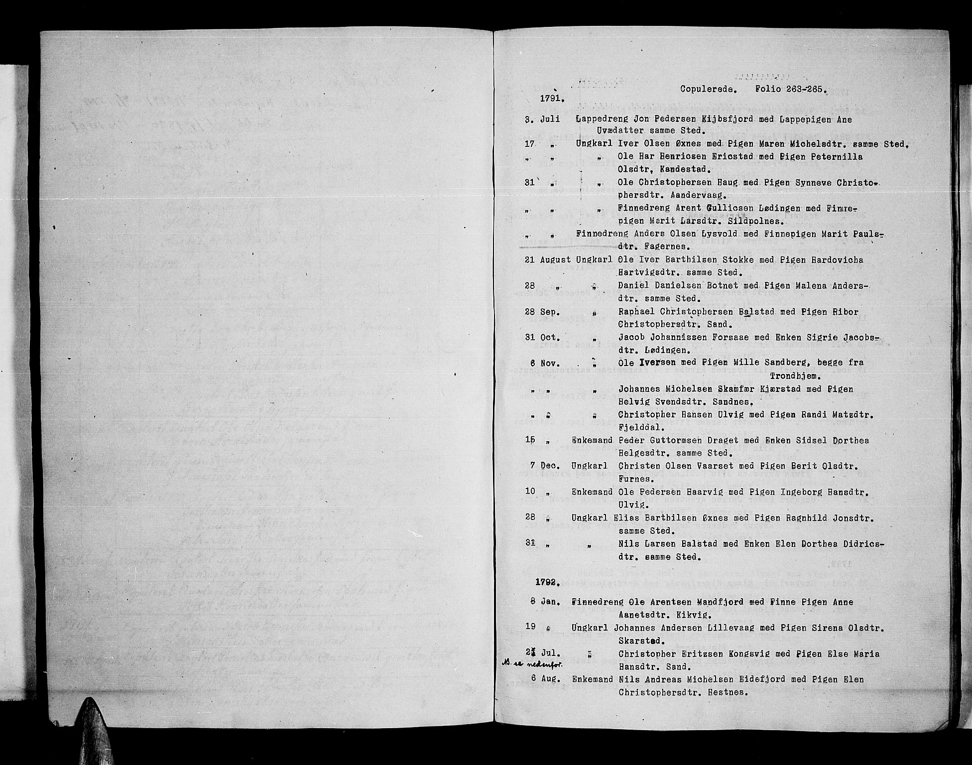 Ministerialprotokoller, klokkerbøker og fødselsregistre - Nordland, SAT/A-1459/872/L1031: Parish register (official) no. 872A06, 1787-1829, p. 263b