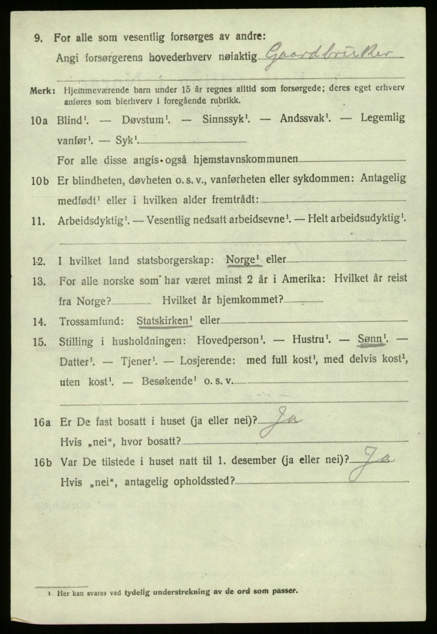 SAB, 1920 census for Gaular, 1920, p. 4963