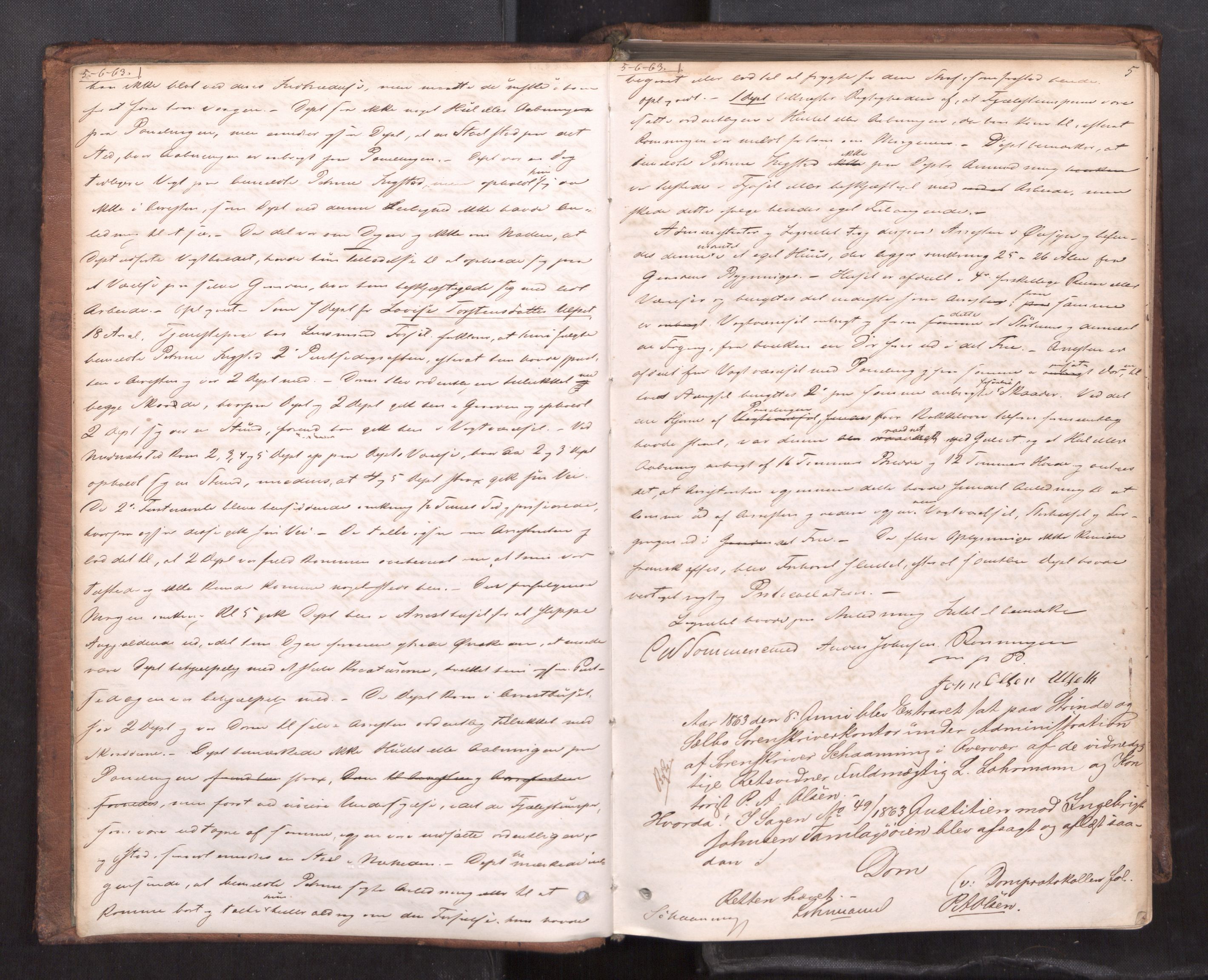 Strinda og Selbu sorenskriveri, AV/SAT-A-0015/1/1B/L0011: Ekstrarettsprot. 9, 1863-1873, p. 4b-5a