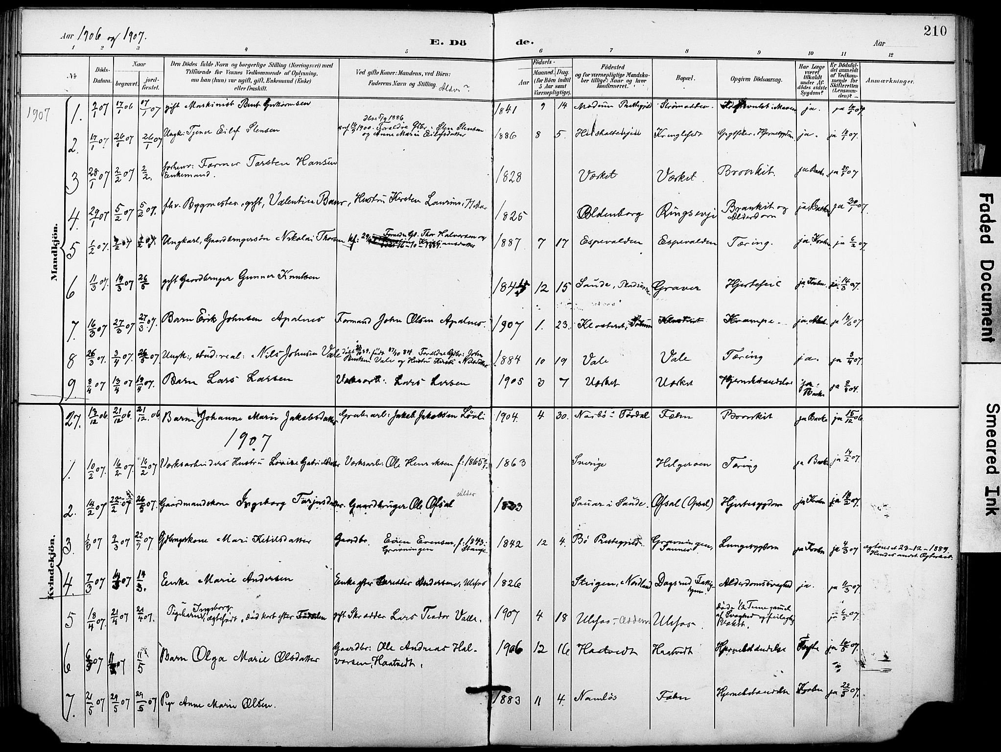 Holla kirkebøker, SAKO/A-272/F/Fa/L0010: Parish register (official) no. 10, 1897-1907, p. 210