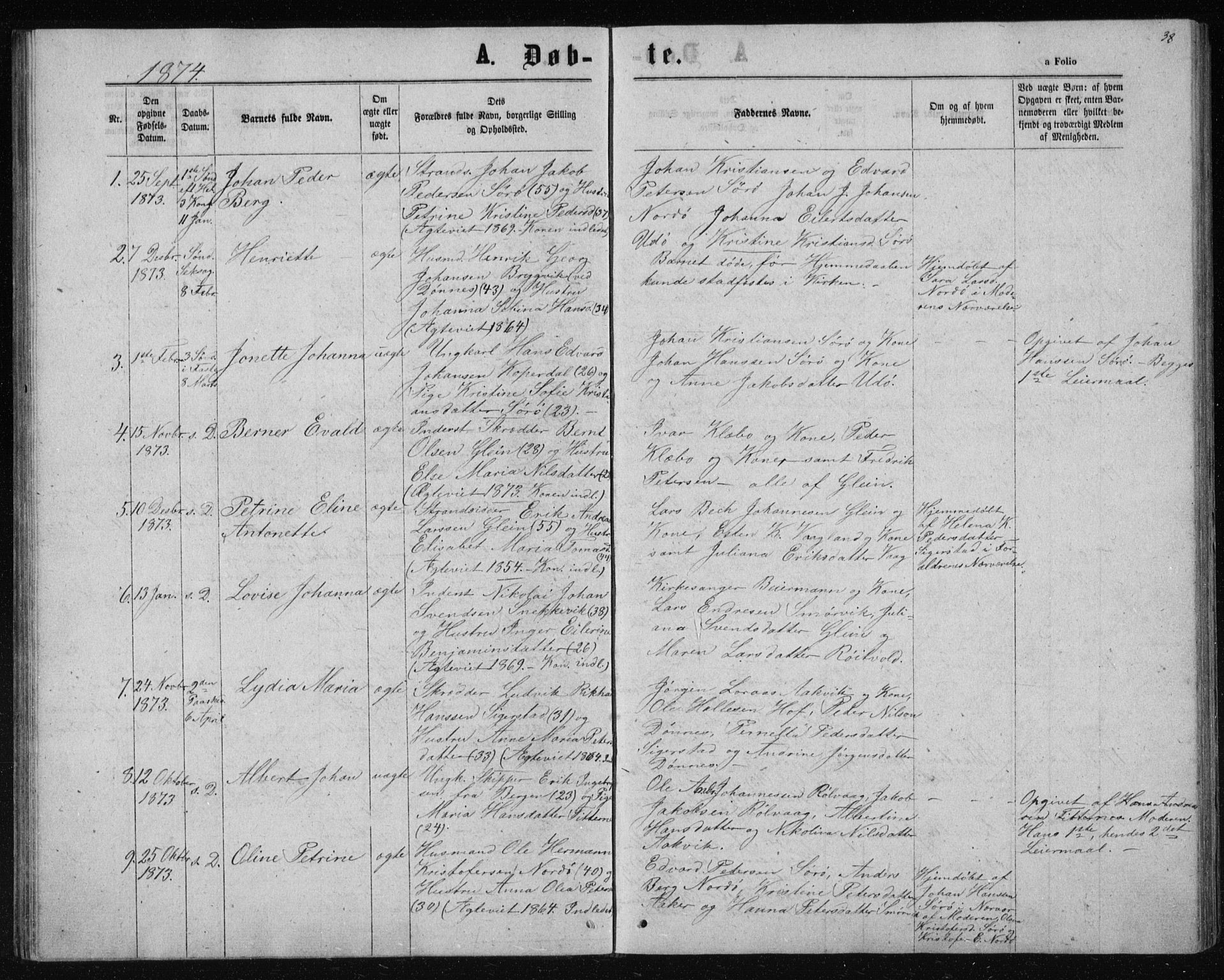 Ministerialprotokoller, klokkerbøker og fødselsregistre - Nordland, AV/SAT-A-1459/835/L0531: Parish register (copy) no. 835C03, 1865-1877, p. 38